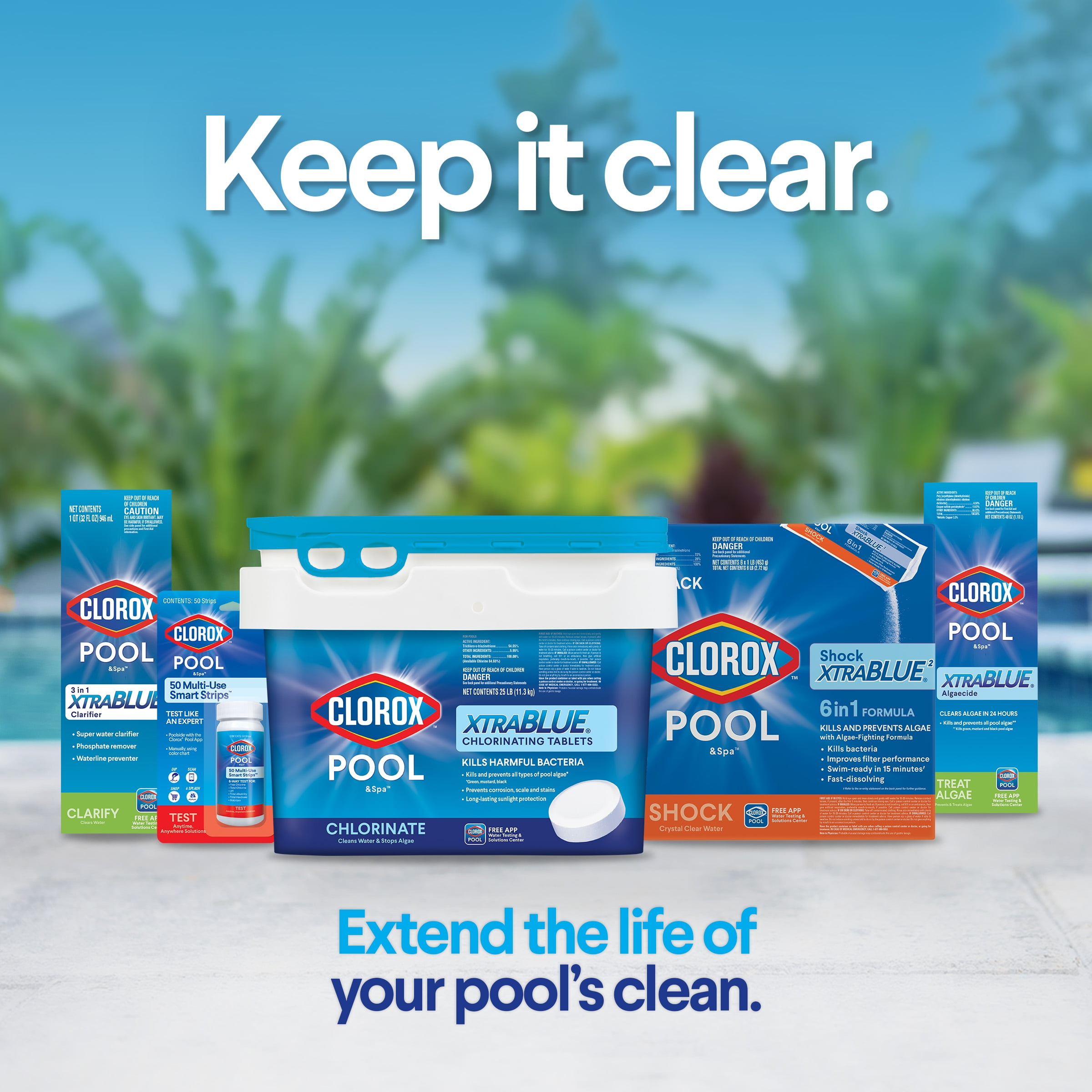 Clorox Pool&Spa 3-Way Reagent Refills for Swimming Pool Water Testing (0.5 fl oz) qda1p