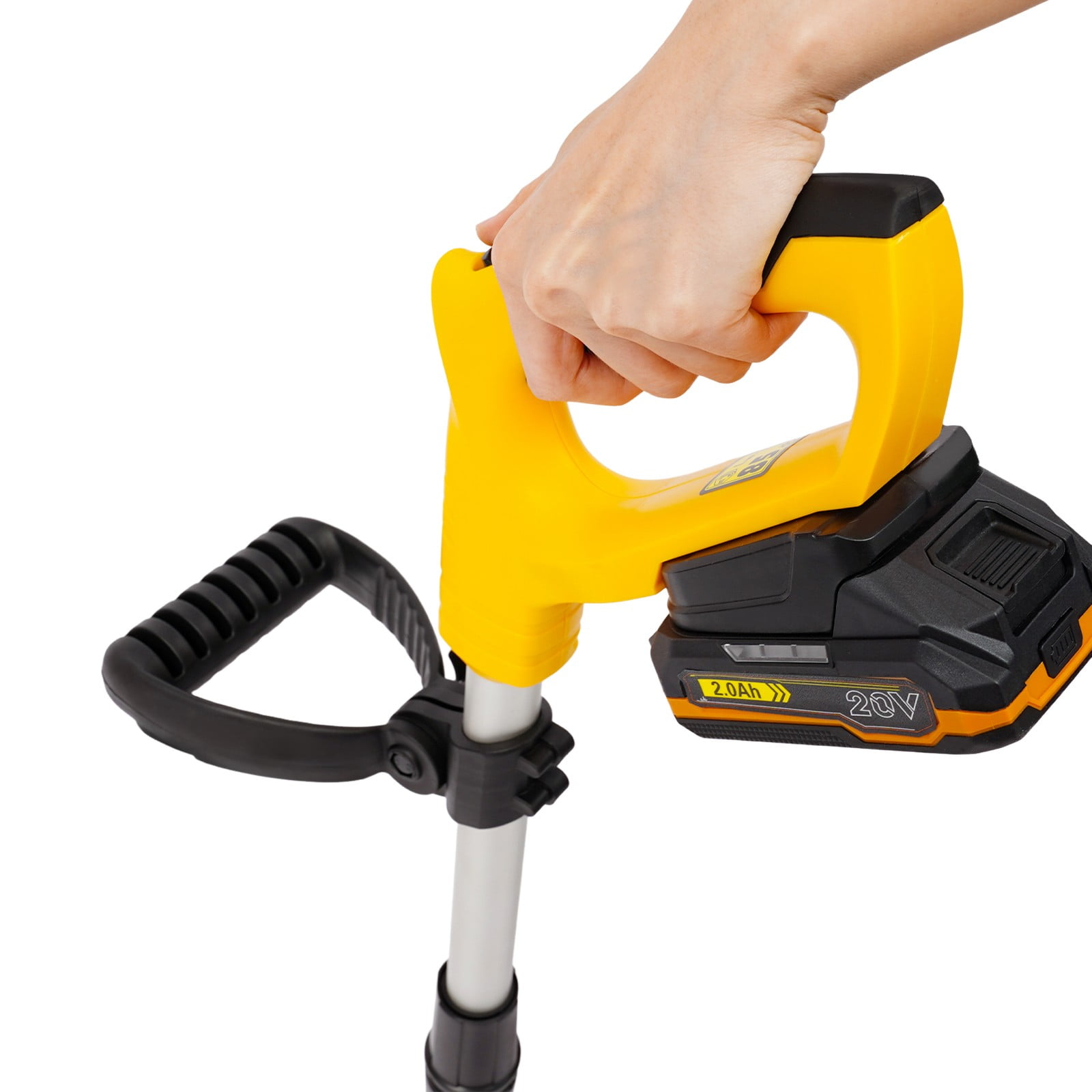 Generic Cordless Electric Tiller Cultivator, 20V Battery Powered Garden Rototiller with Adjustable Handle (Yellow, 8.38 lb) uhp6r