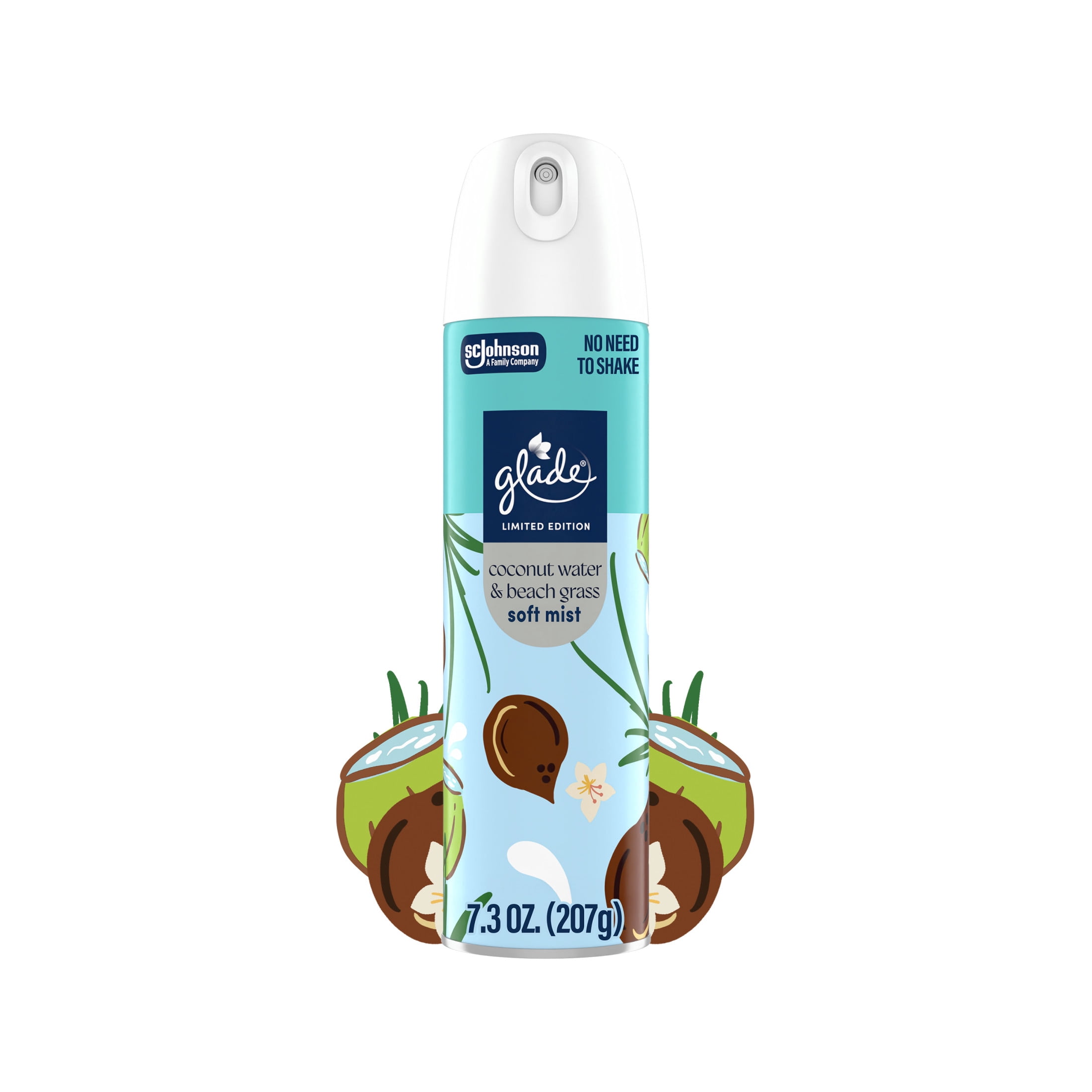 Glade Soft Mist Odor Fighting Air Freshener, Coconut Water & Beach Grass (7.3 oz) 1dyro