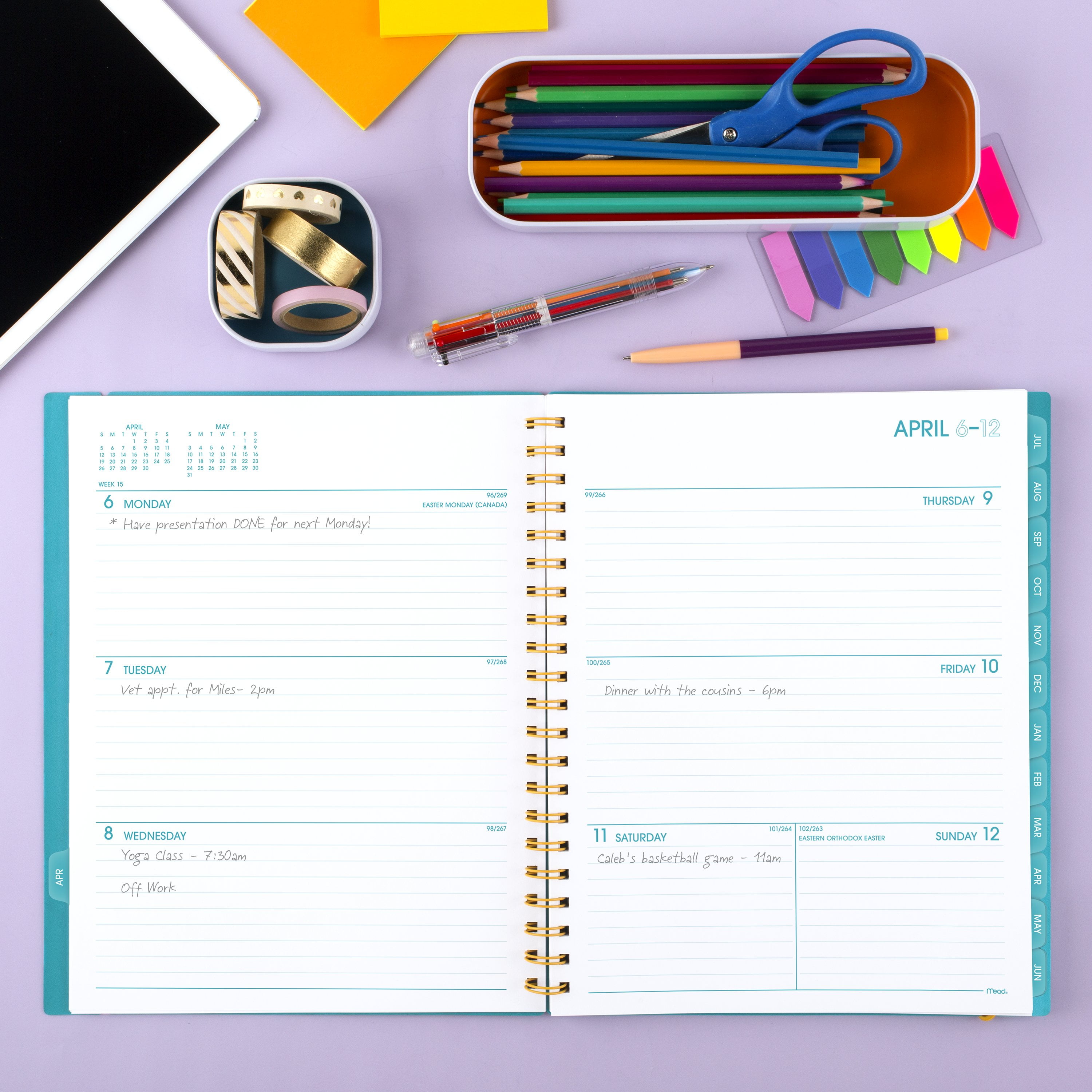 Mead Academic Planner 2026-2027, Weekly & Monthly Organizer (Tranquil Turquoise, 8.5 in x 11 in) 6uoy5