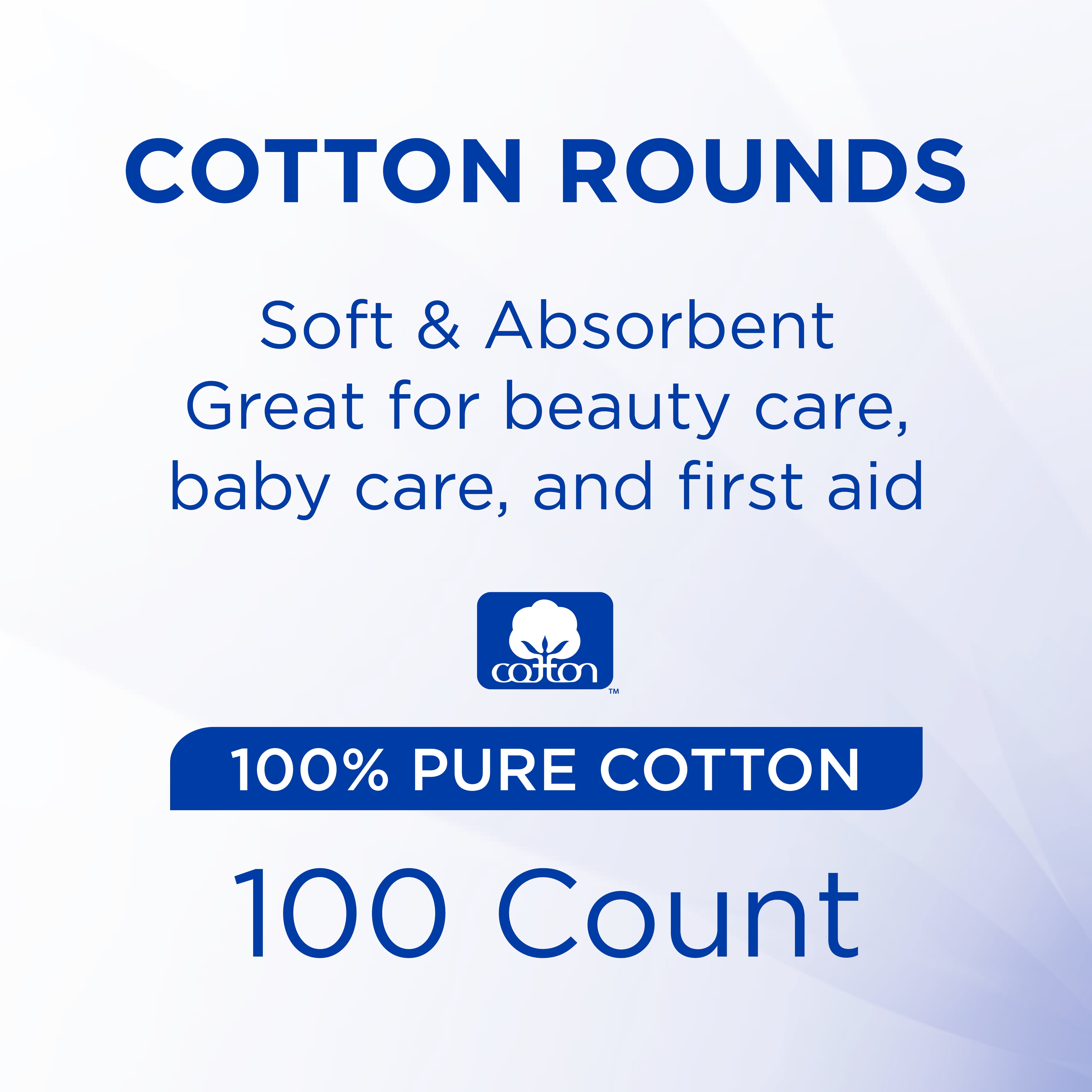 Equate Beauty Natural Cotton Rounds for Skincare and Makeup Removal (100 Count) rdi73