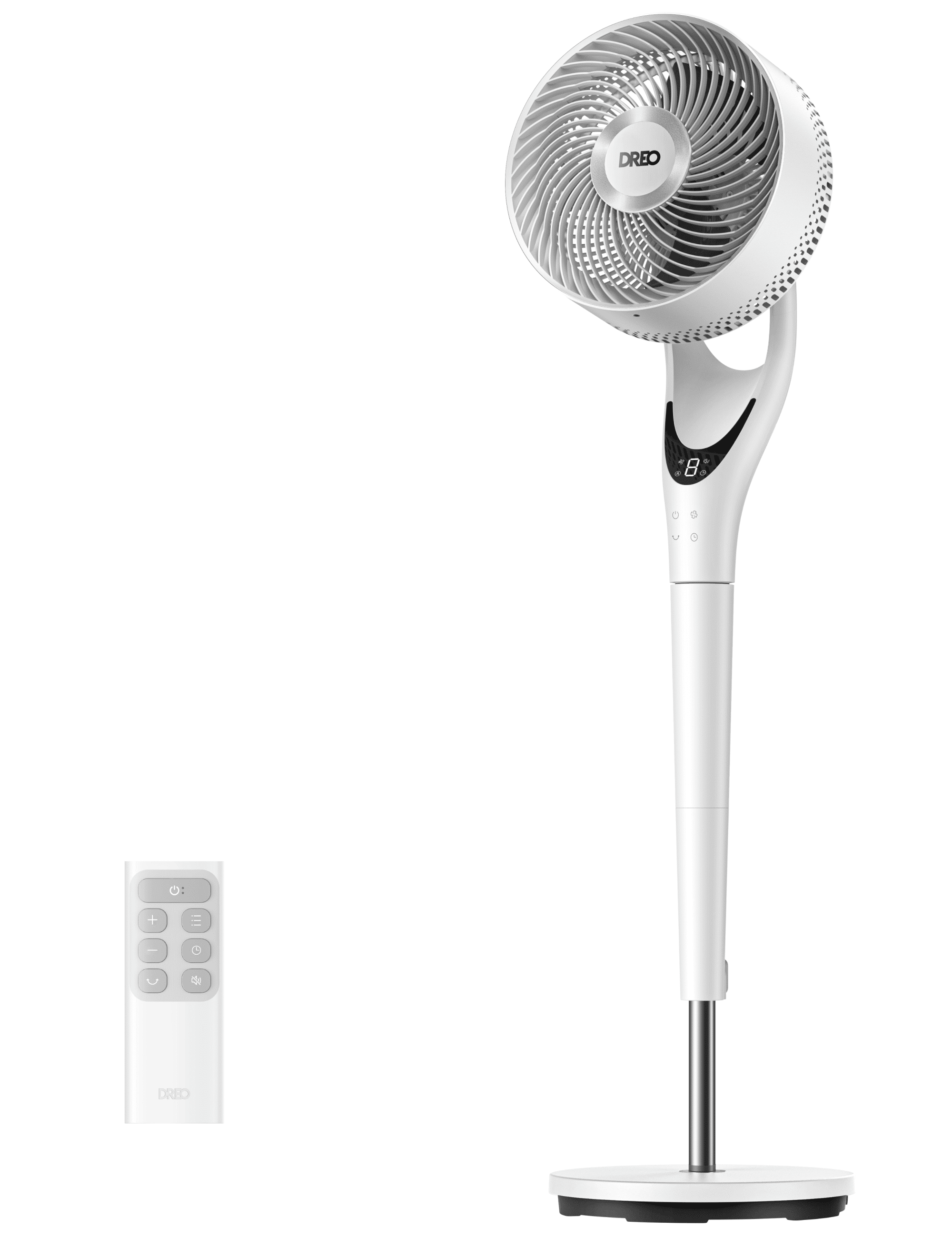 DREO TurboPoly 154 Ultra-Quiet BLDC Fan with 9 Speeds and 3 Modes (White) gfxnv