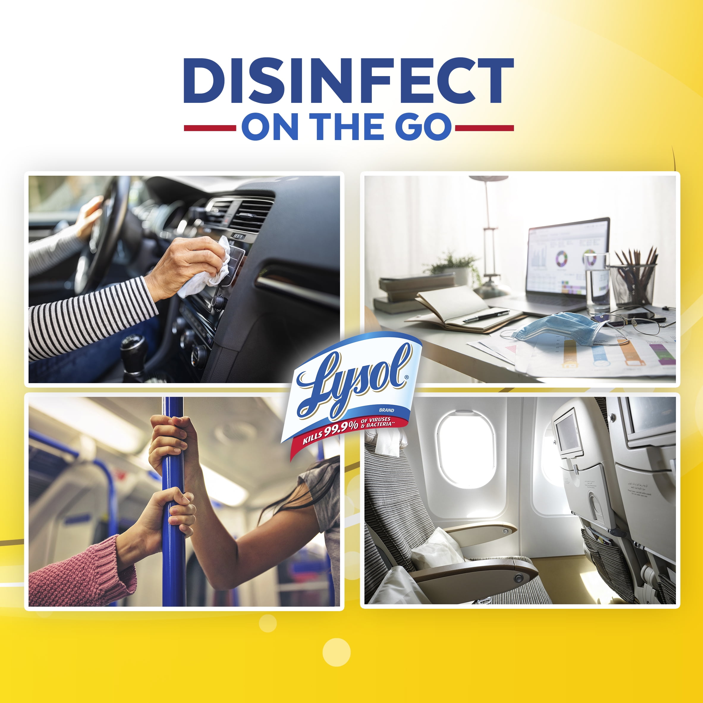 Lysol Disinfectant Wipes, Lemon and Lime Blossom Scent, Travel-Friendly Cleaning (15 Count) hx27r
