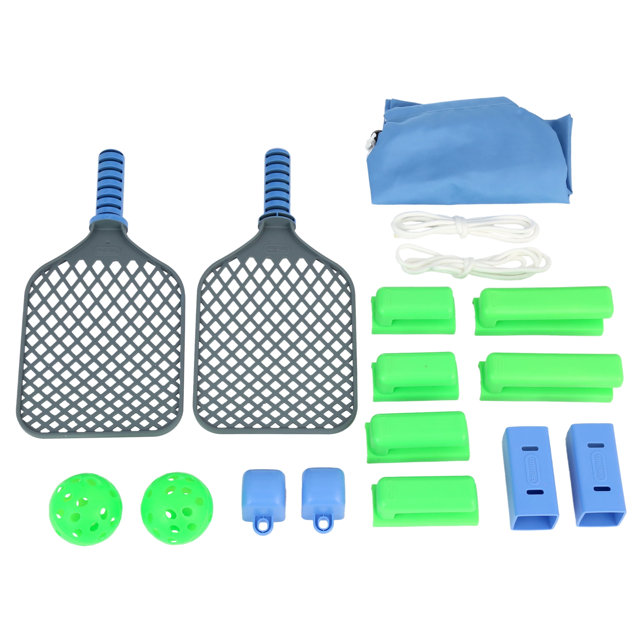 Little Tikes TotSports Pickleball Set, Adjustable Height Net with Paddles and Balls (Blue, 10 ft) evn64