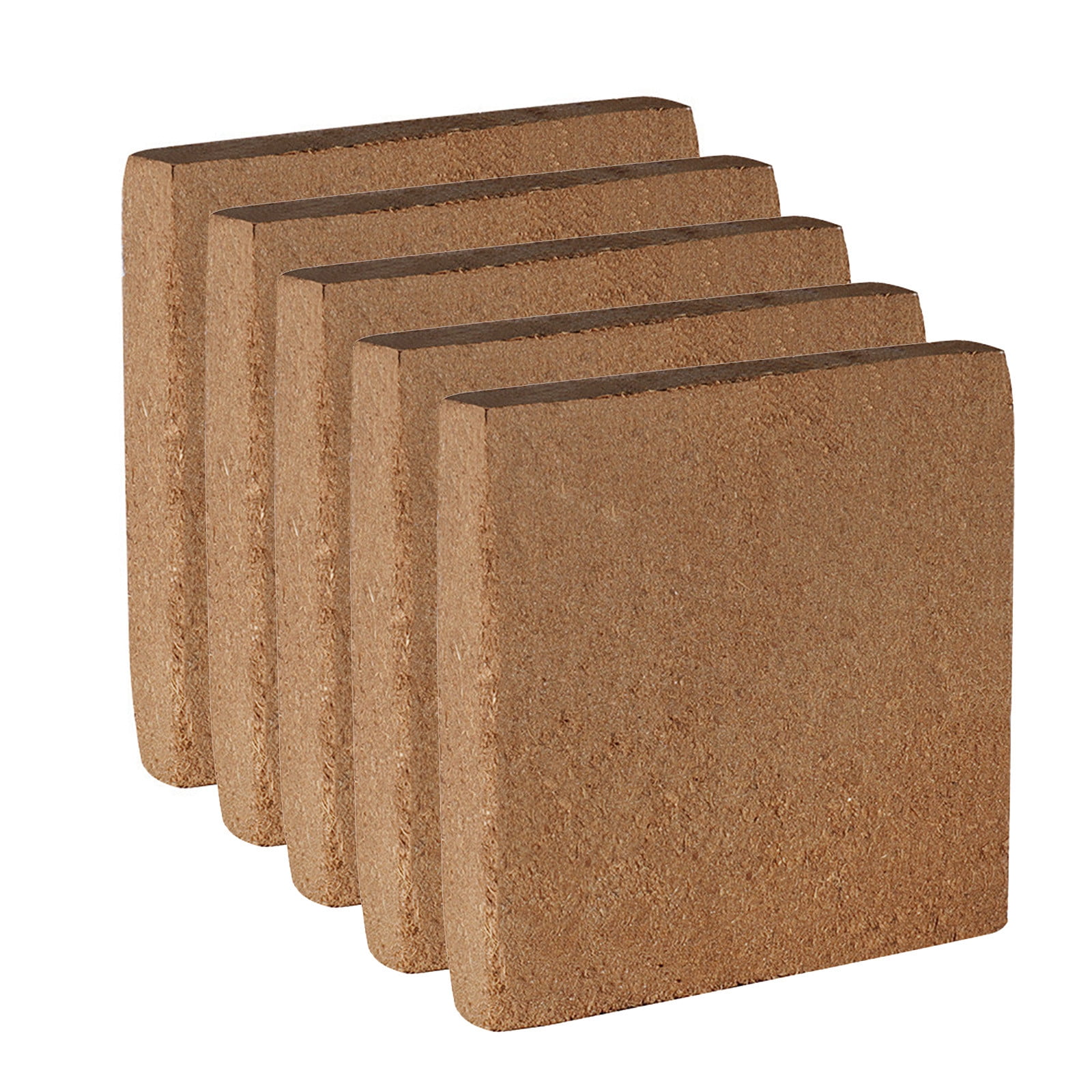 Dadiaei Organic Coco Coir Brick Coconut Fiber Substrate for Plants (Brown, 5 Pack, 10 oz) wvhtm