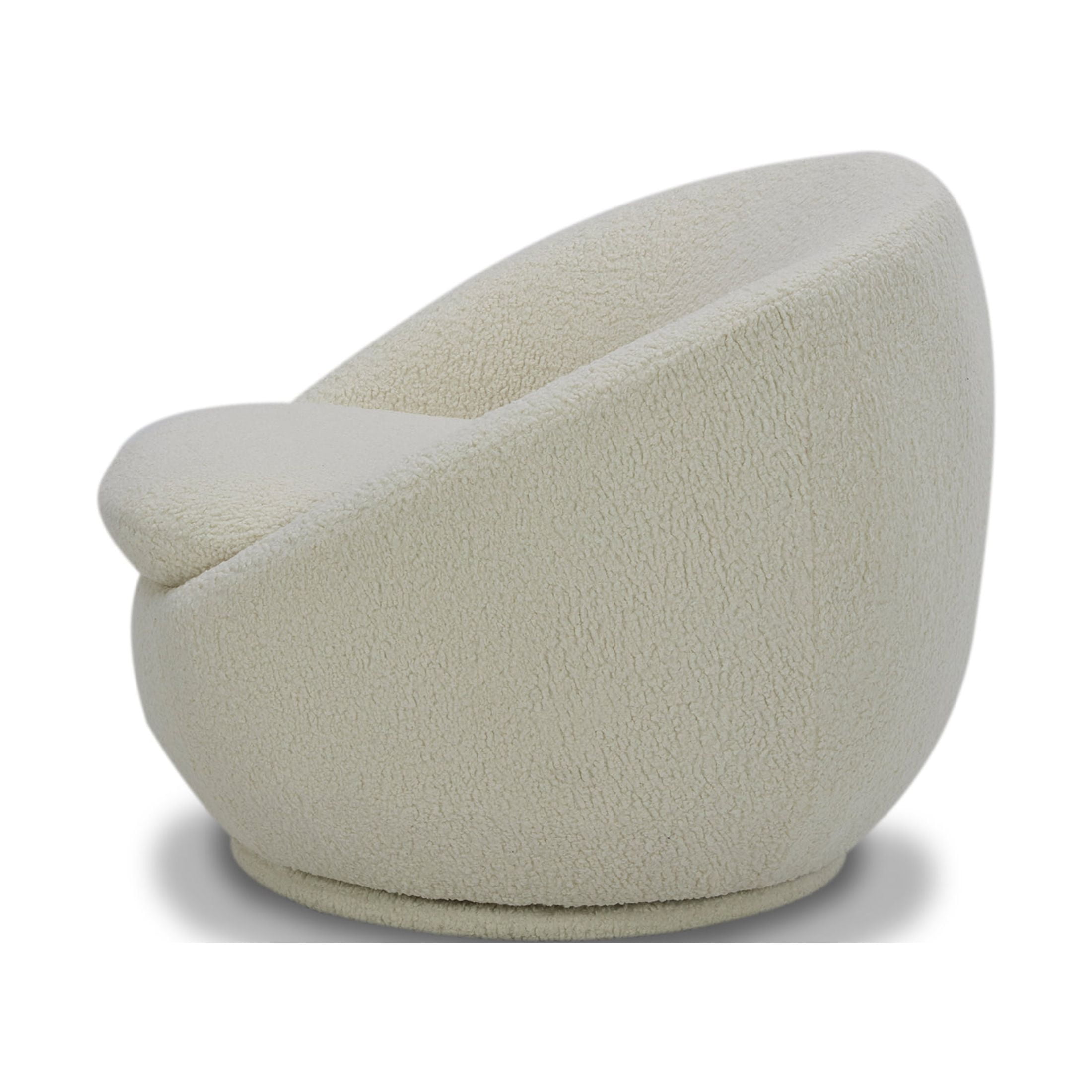 Better Homes & Gardens Mira Swivel Accent Chair, Modern Faux Shearling Lounge Seat (Cream, 34.75 in L x 33.5 in W x 27.5 in H) r3sxf