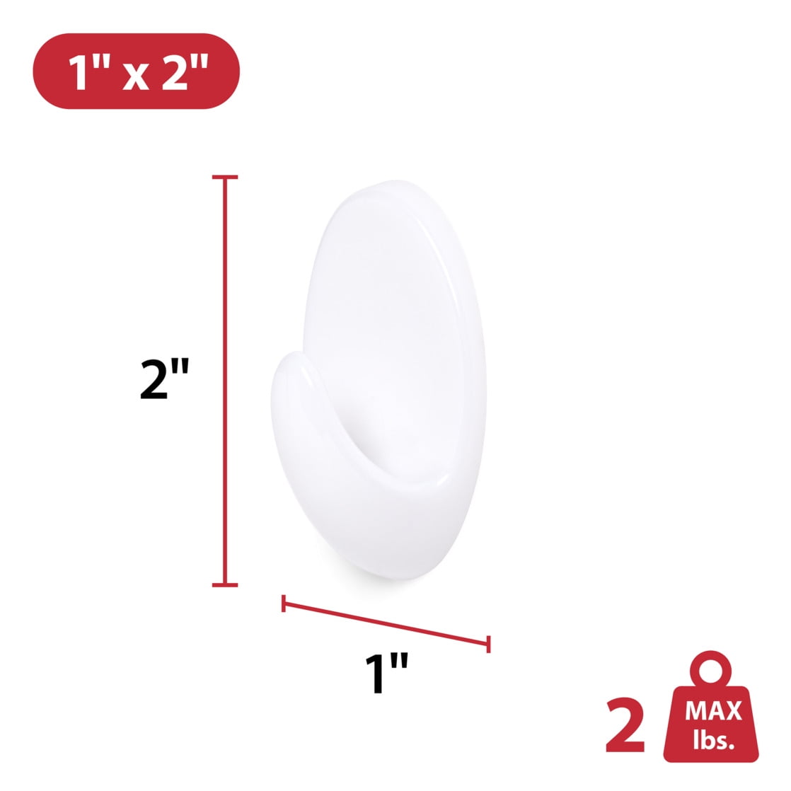 Hyper Tough Medium Removable Self-Adhesive Wall Hooks (White, 2 Pack) cr8cf