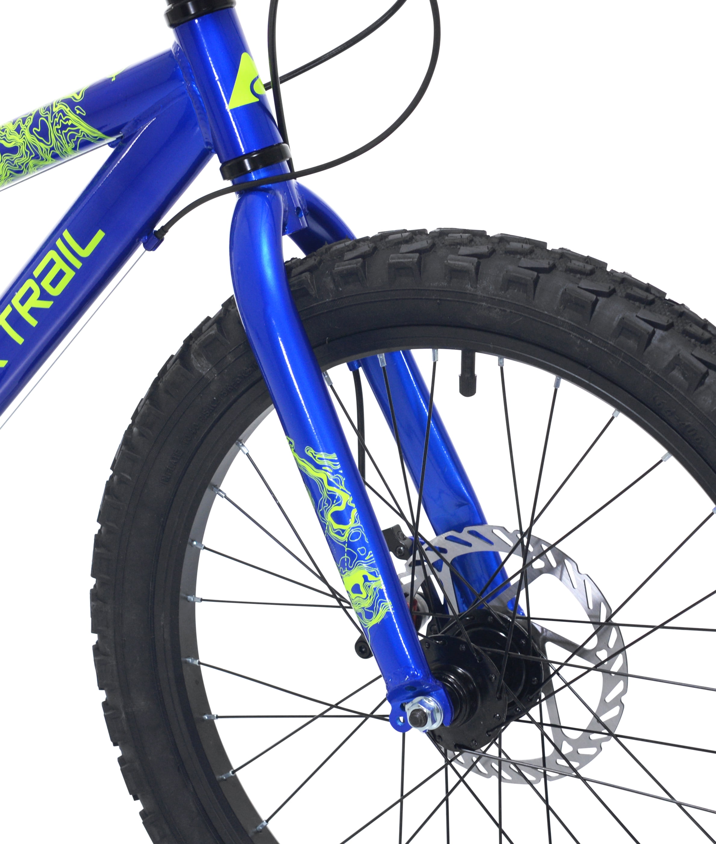 Ozark Trail Mountain Bicycle, 7-Speed Drivetrain, Durable Steel Frame, Kids Trail Bike (Blue, 20 in) rxjyq