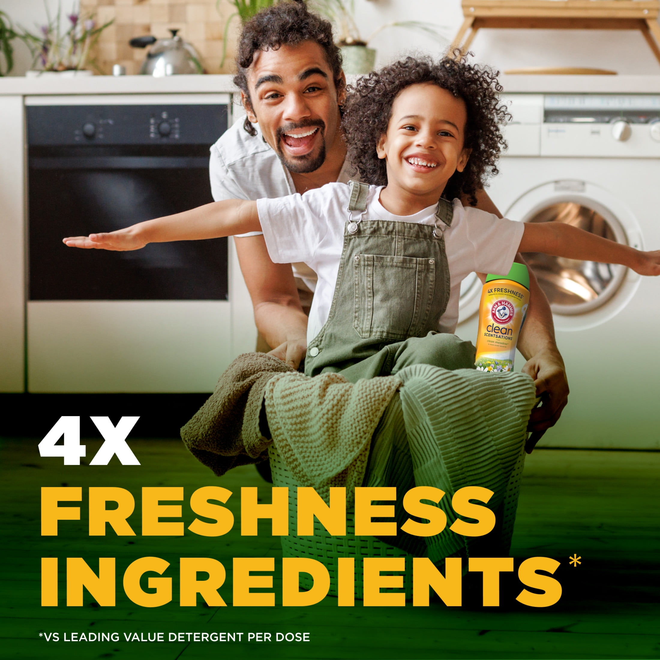 ARM & HAMMER Clean Scentsations In-Wash Laundry Scent Booster, Long-Lasting Clean Meadow Fragrance (24 oz) g105p