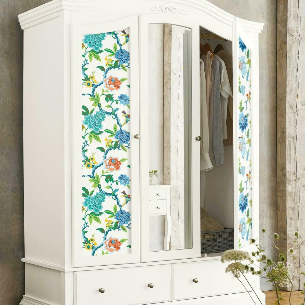 RoomMates Waverly Candid Moments Peel and Stick Wallpaper (Red, 18 in x 18.86 ft) dgpmx
