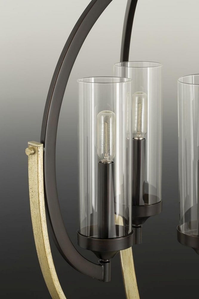 Progress Lighting Evoke 3-Light Chandelier, Antique Bronze Finish with Clear Glass Shades (20 in Diameter) cxj5y
