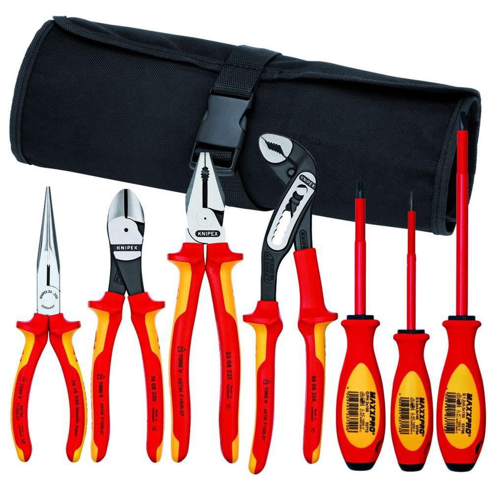 Knipex 7-Piece Insulated Pliers and Screwdriver Tool Set (Red, 7-Piece) 6eho4