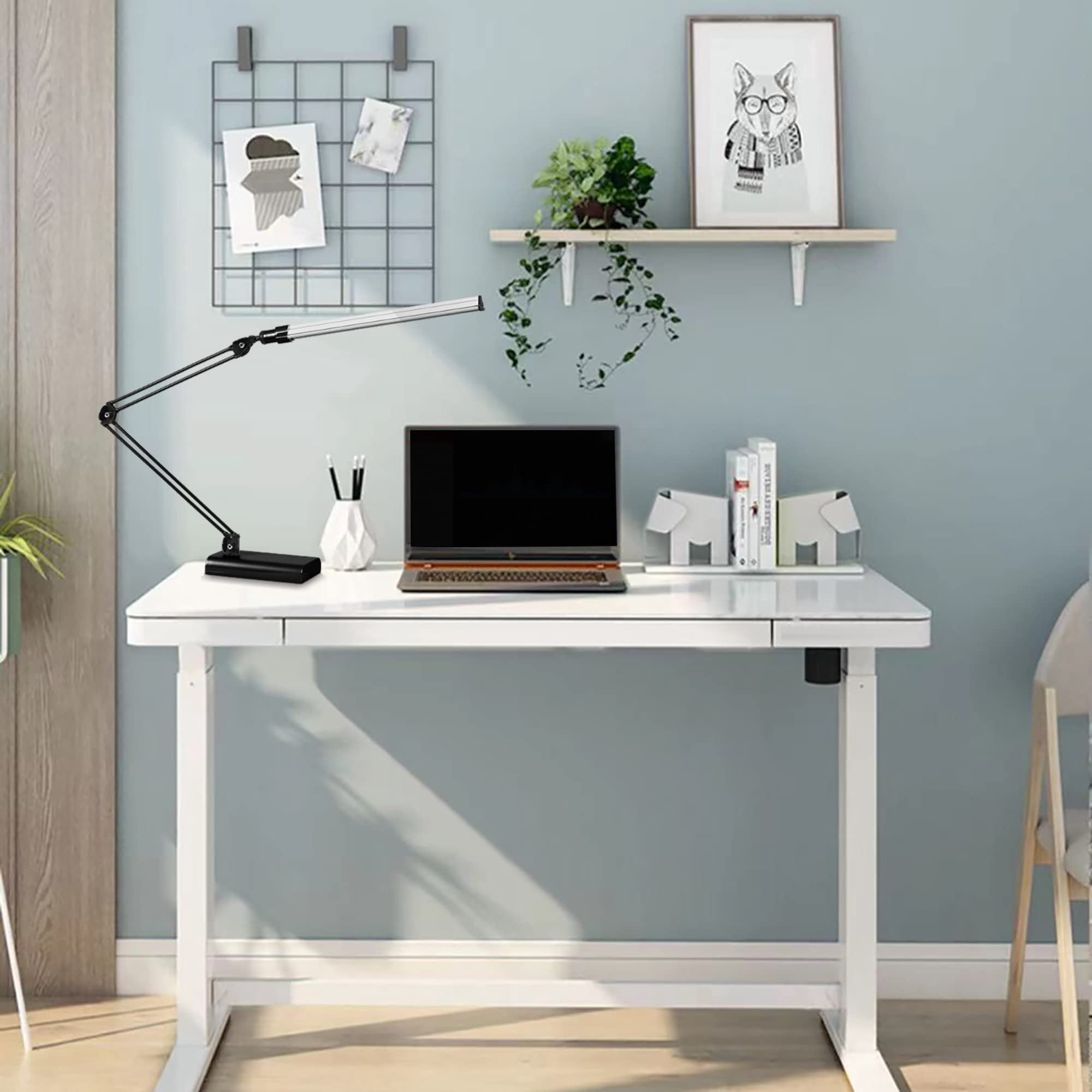 Realspace Architect Desk Lamp, Adjustable LED Task Lighting (Black/Silver, 21.5 in) fgrbj