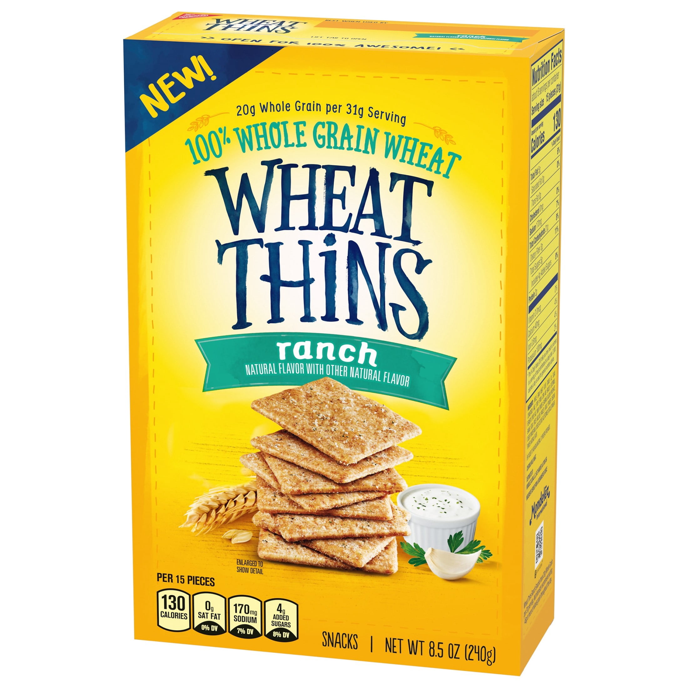 Wheat Thins Ranch Whole Grain Wheat Crackers (Ranch, 8.5 oz) adg6p