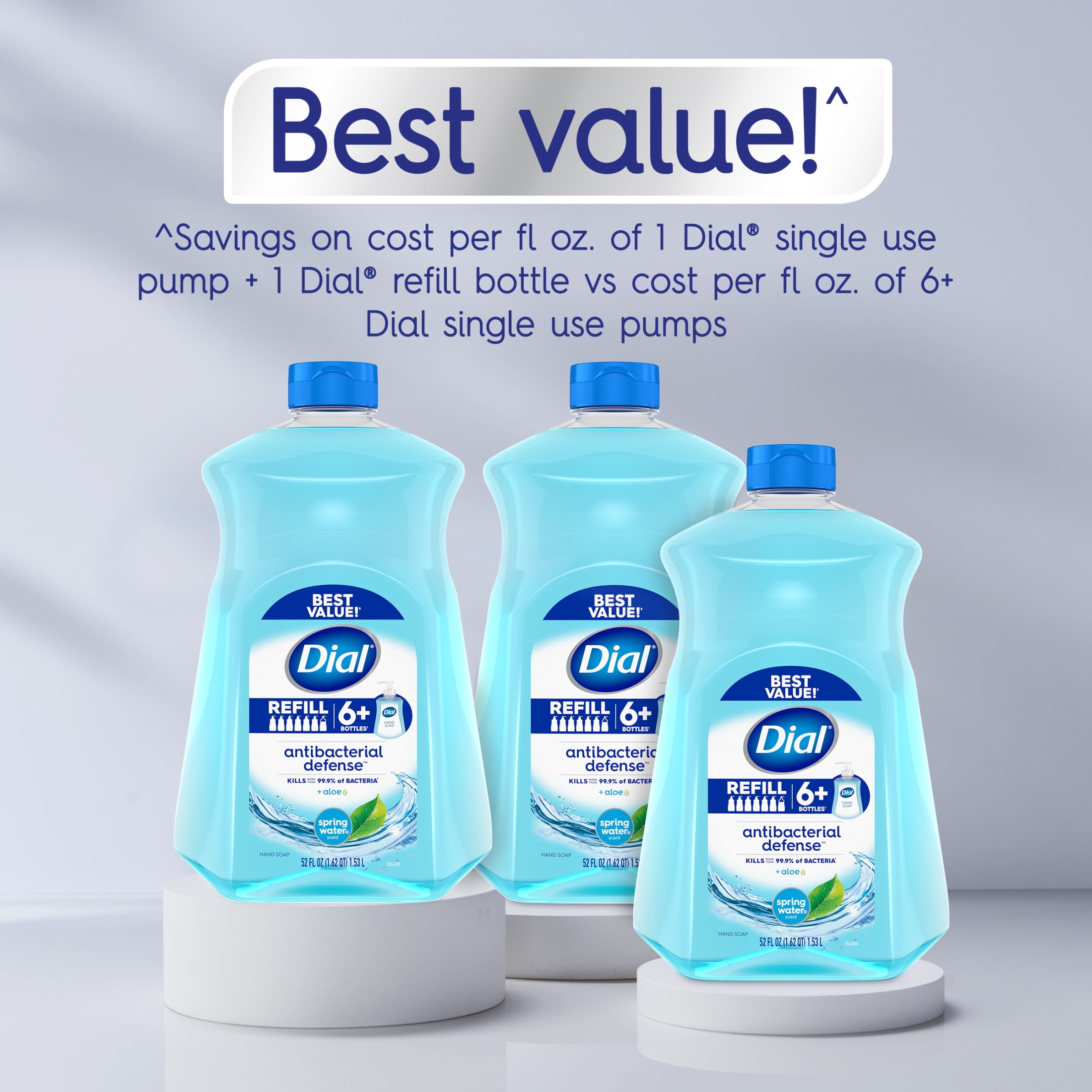 Dial Antibacterial Defense Liquid Hand Soap Refill, Spring Water Scent (52 fl oz) m82eq