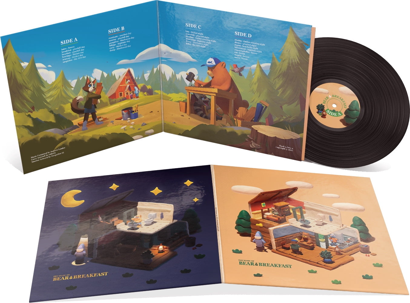 iam8bit Bear and Breakfast Soundtrack 2xLP Vinyl Record (Black, 2-Disc Set) 30wur