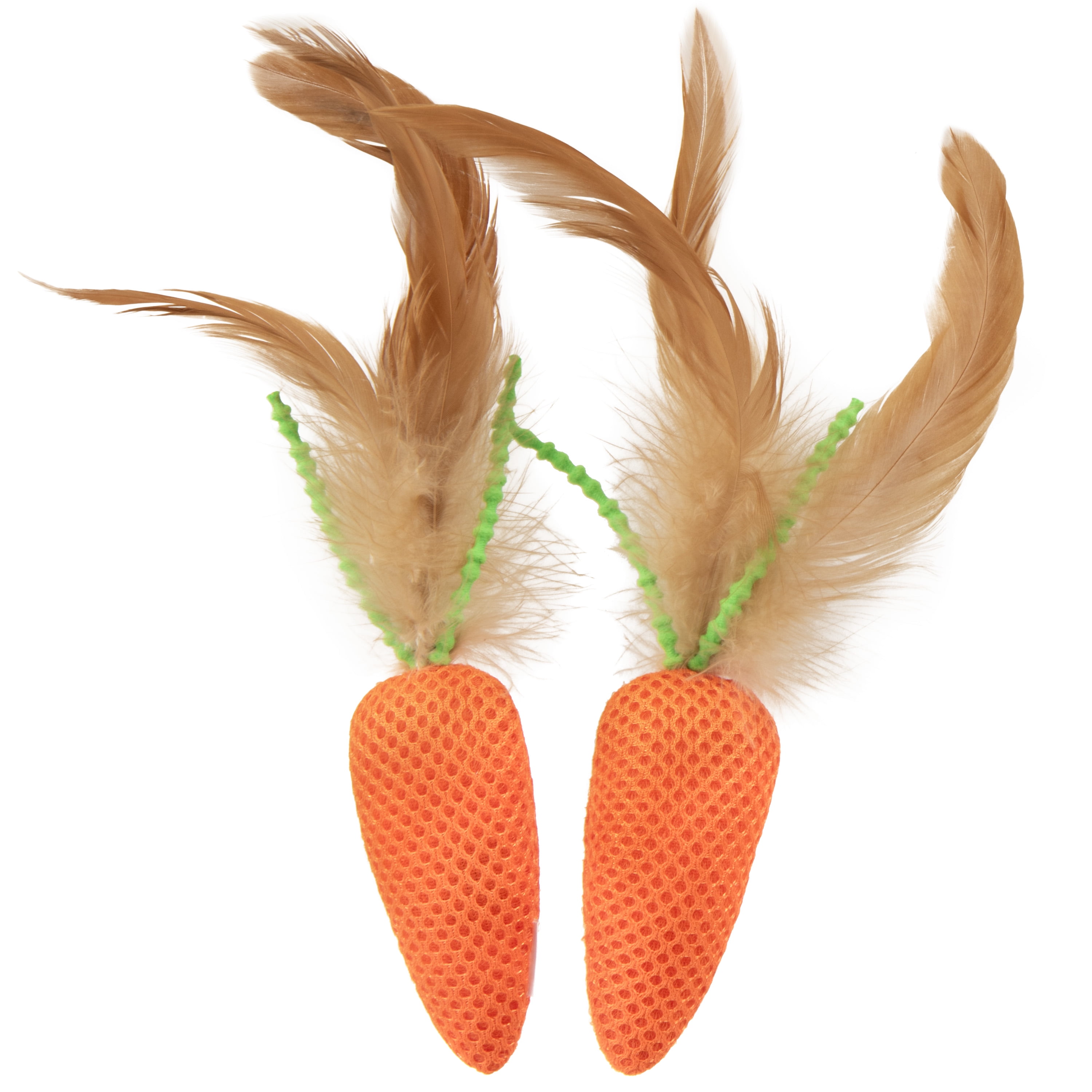 SmartyKat Crazy Carrots Interactive Cat Toy with Feathers and Elastic Cord (Orange, 1 Pack) gqjp5