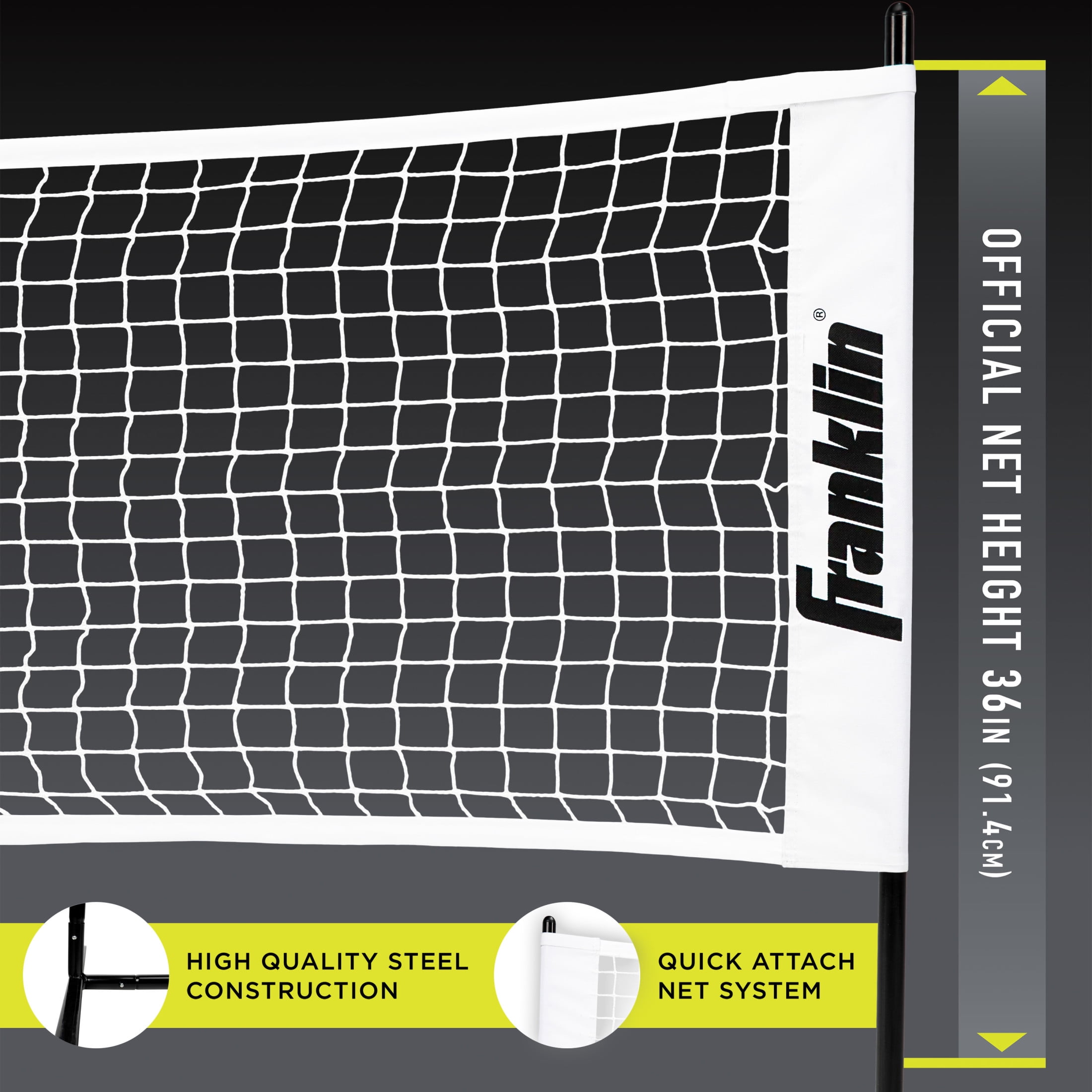 Franklin Sports Pickleball Starter Set with 10ft Net, (2) Paddles, and (2) X-40 Balls (Black, 10 ft) zvbtl