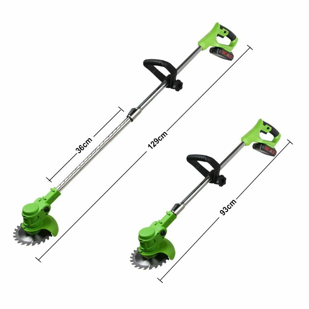 Mascarry 24V Cordless Electric String Trimmer and Lawn Edger with 2 Batteries and 3 Cutting Blade Types (Green) jaa5v