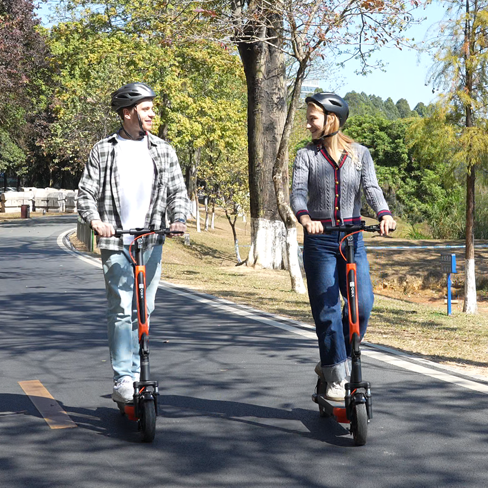 OBX Electric Scooter for Adults, 21MPH 800W Motor, 22 Mile Range, Folding Commuter E-Scooter (Orange, 10 in Tires) xu7zr