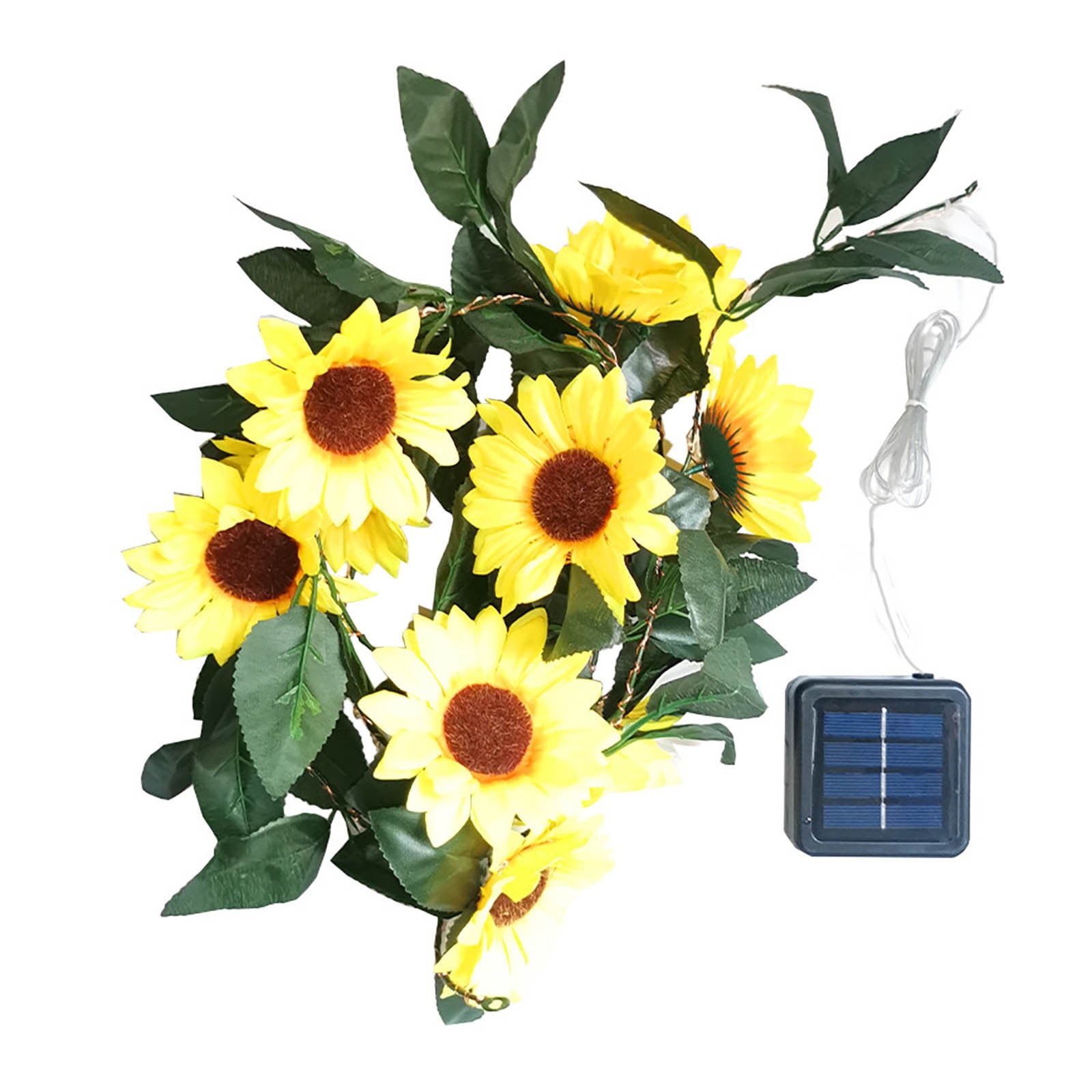 OPTIVAIREME Sunflower Solar String Lights LED Outdoor Garden Decor (Warm White, 7.55 ft) hby97