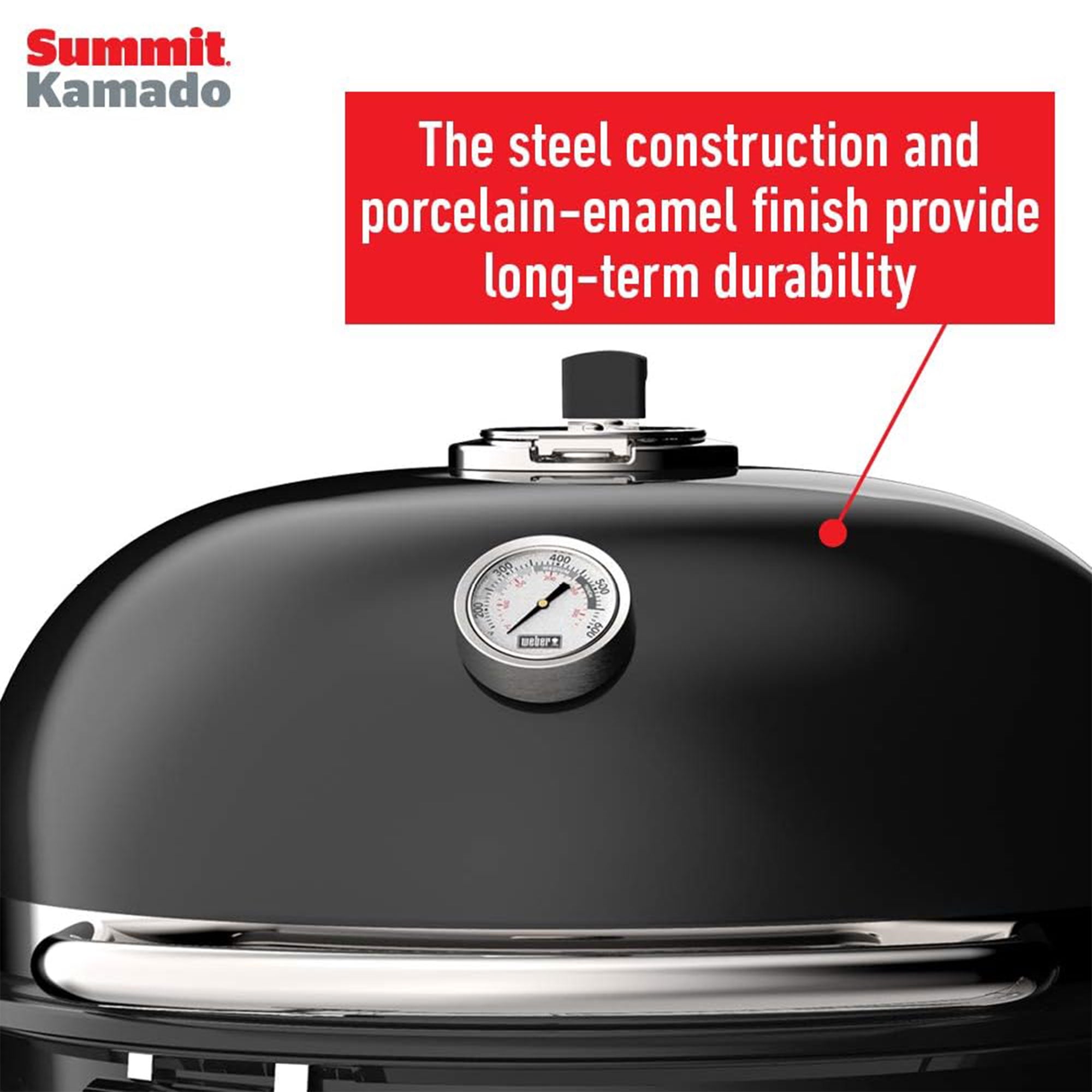 Weber Summit Kamado E6 Charcoal Grill with Stainless Steel Lid (Black, 34.8 in x 35.8 in x 44.9 in) 1lwxk