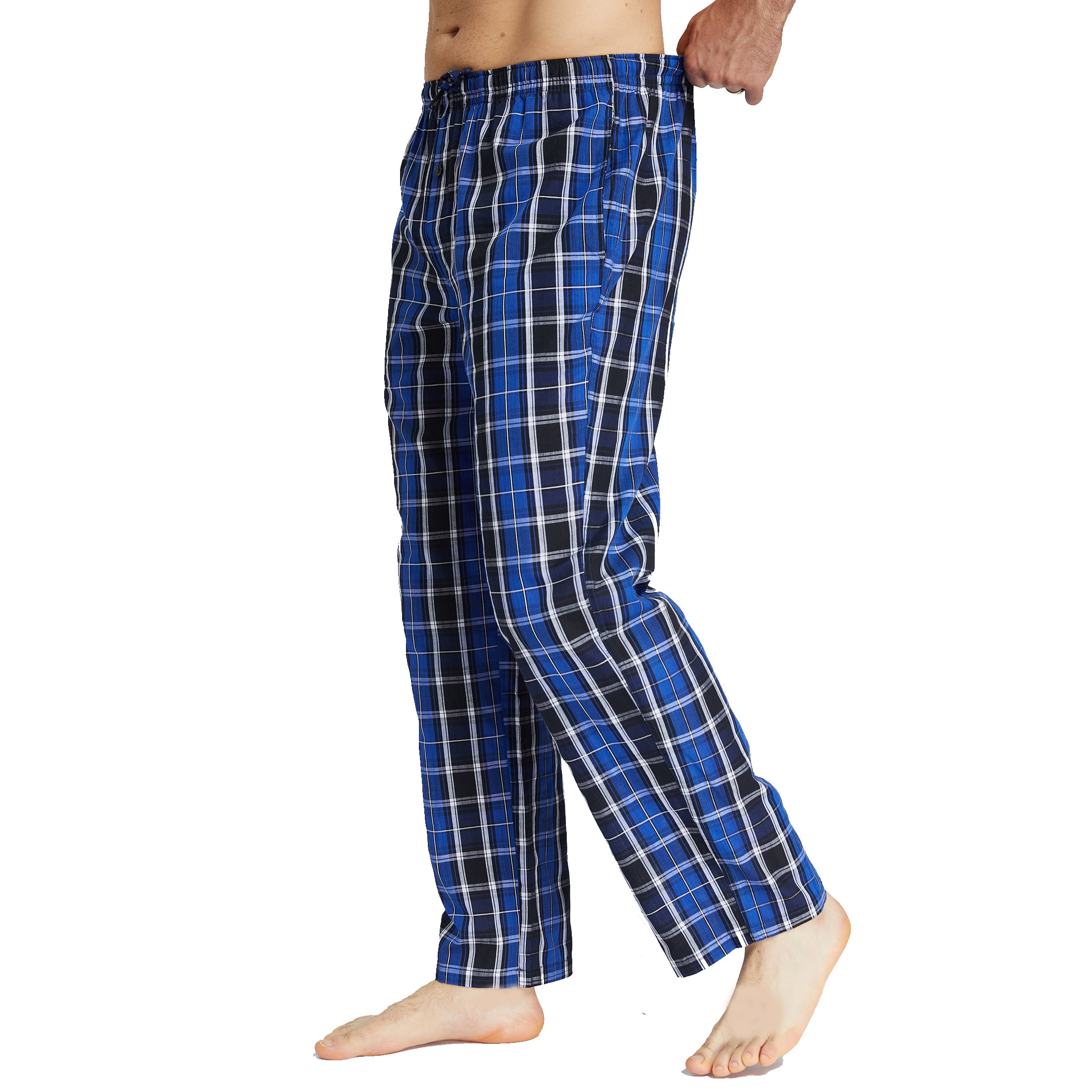 Onimisc Men's Cotton Pajama Pants Lightweight Sleepwear Lounge Bottoms with Pockets (Plaid, XL, 3-Pack) 2gq5a