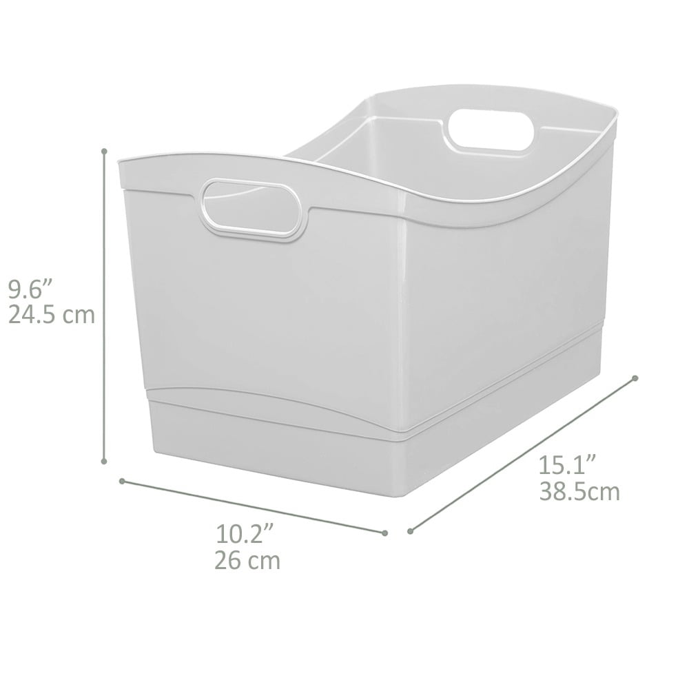 Mainstays Clear Plastic Utility Storage Bin with Built-In Handles (Clear, 15.3 in x 10.4 in x 9.8 in) 9zce6