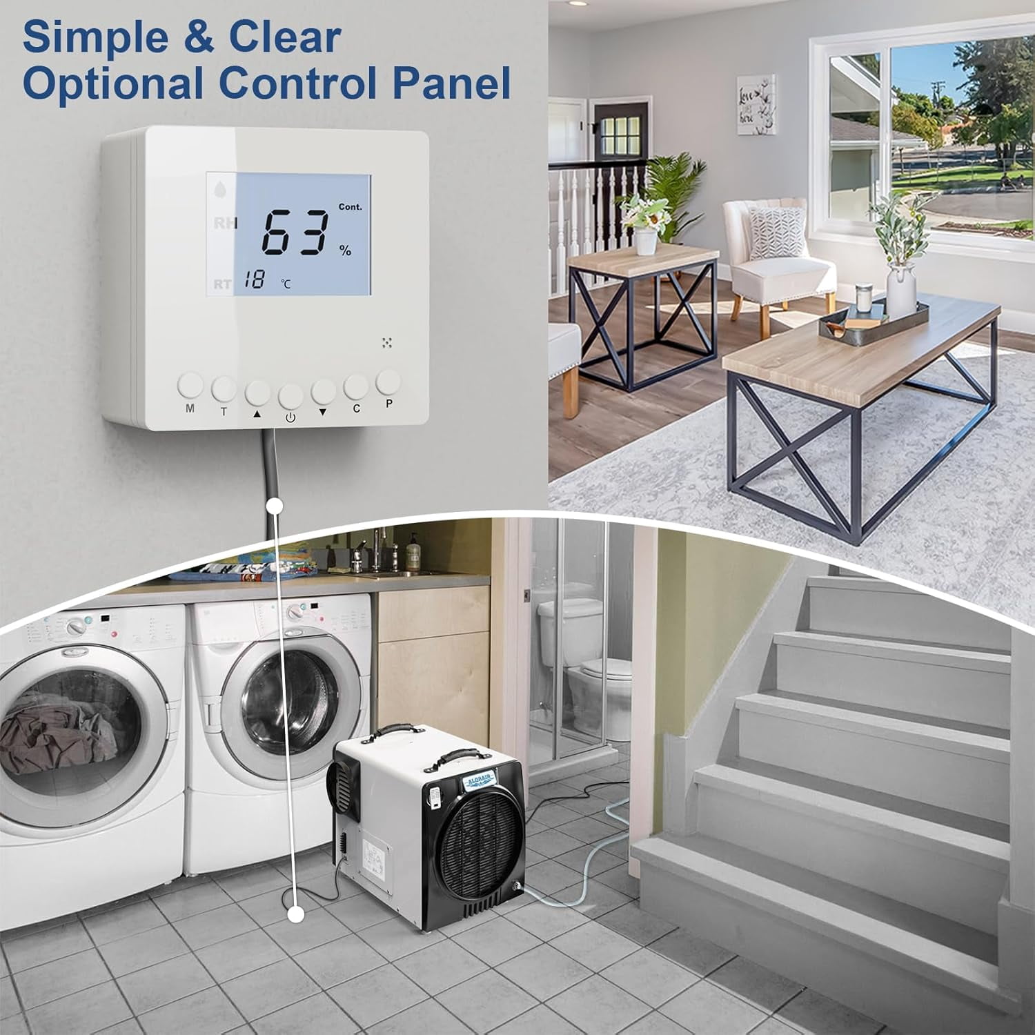 AlorAir Commercial Dehumidifier for Basement and Crawl Space with Built-in Pump and Drain Hose (White, 198 PPD) heqtw