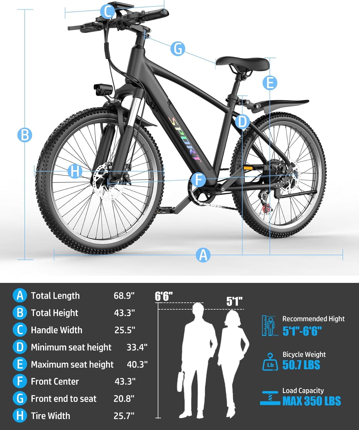 Pikabike Electric Mountain Bike, 1500W Motor Off-Road E-Bike for Adults, 48V 12Ah Removable Battery (Black, 26 in) q29jp