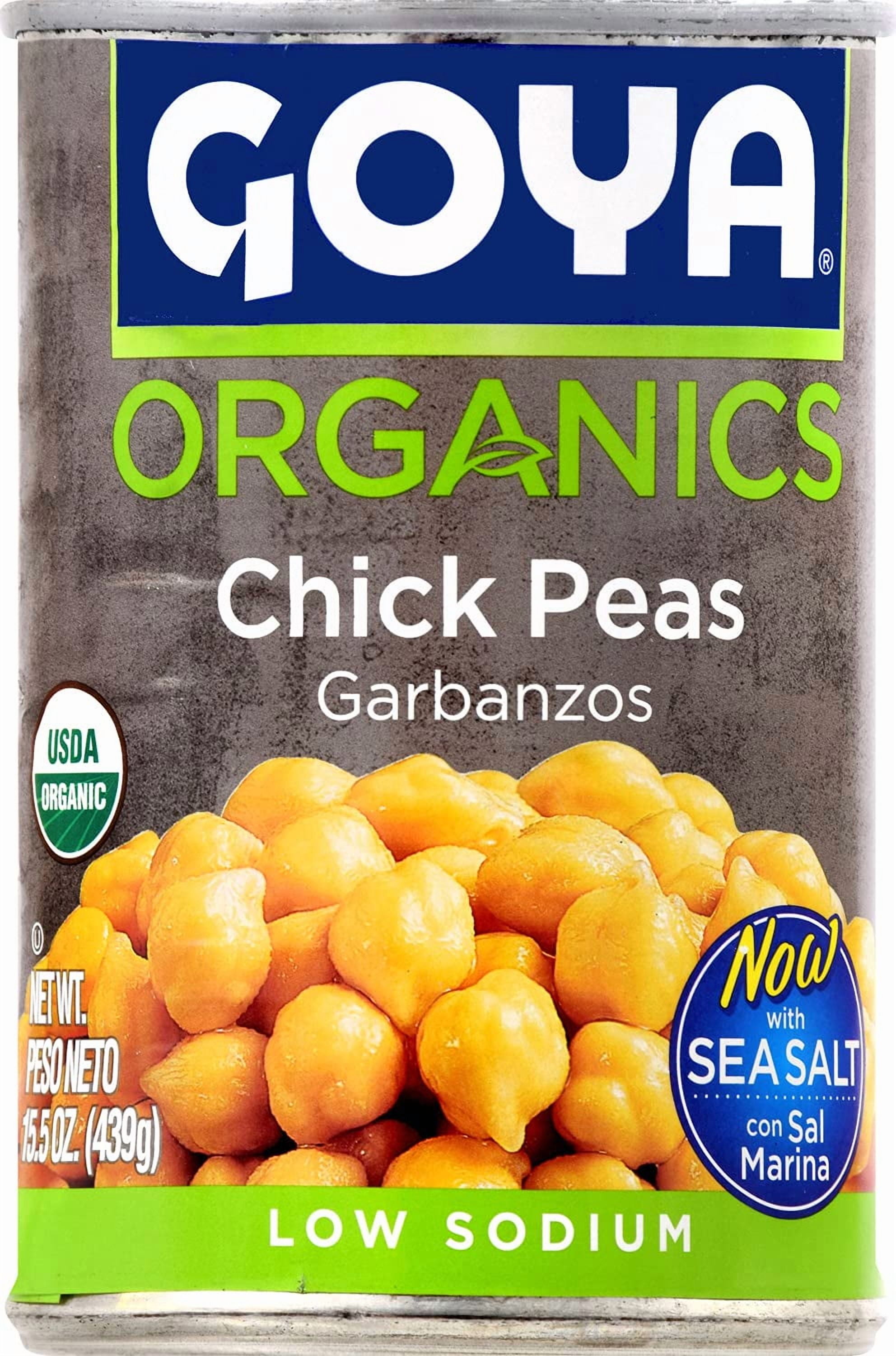 Goya Organic Chick Peas, Low Sodium, Premium Garbanzo Beans (24 Pack, 15.5 oz) tr57l