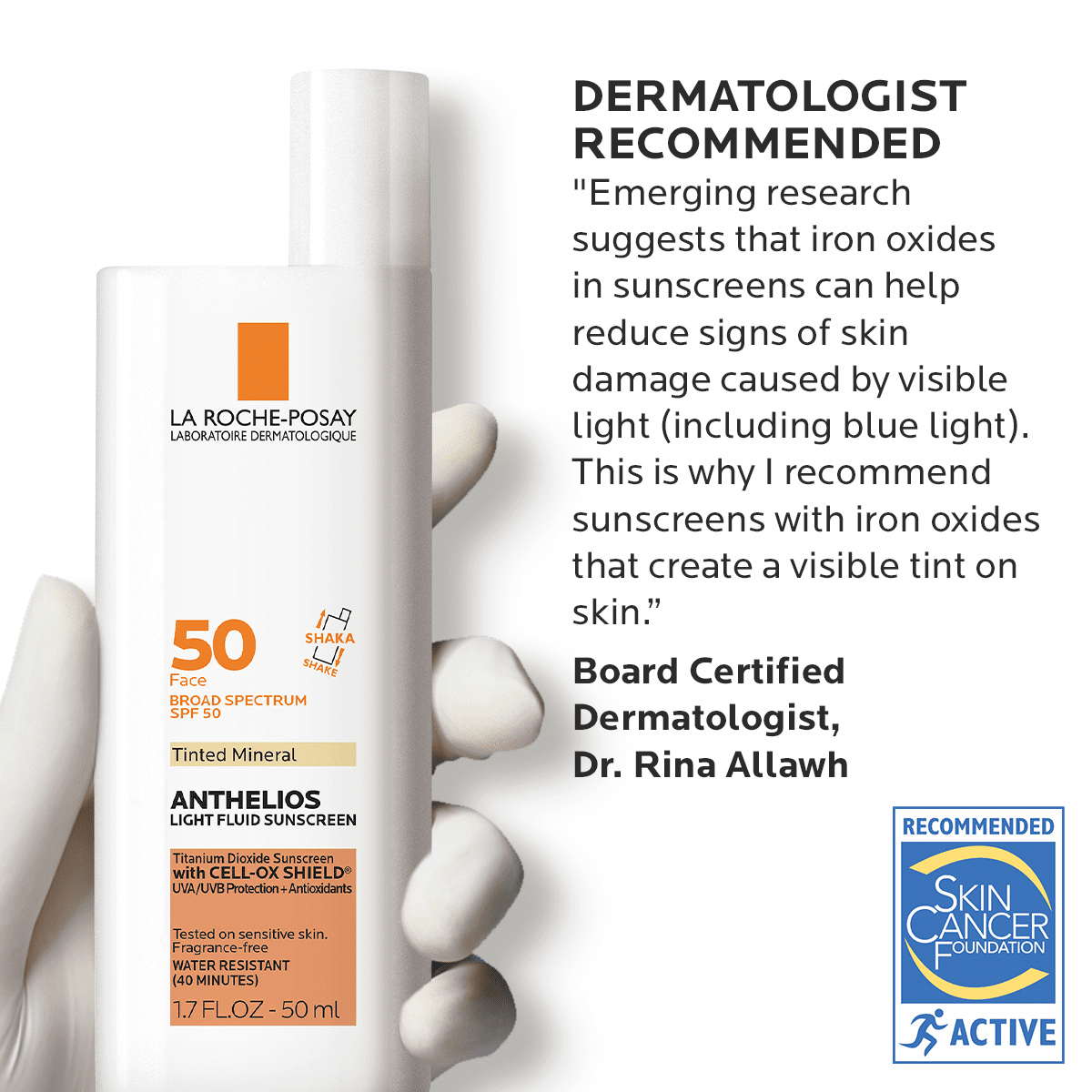 La Roche-Posay Anthelios Tinted Mineral Sunscreen SPF 50 for Sensitive Skin (Tinted, 1.7 fl oz) od2j1