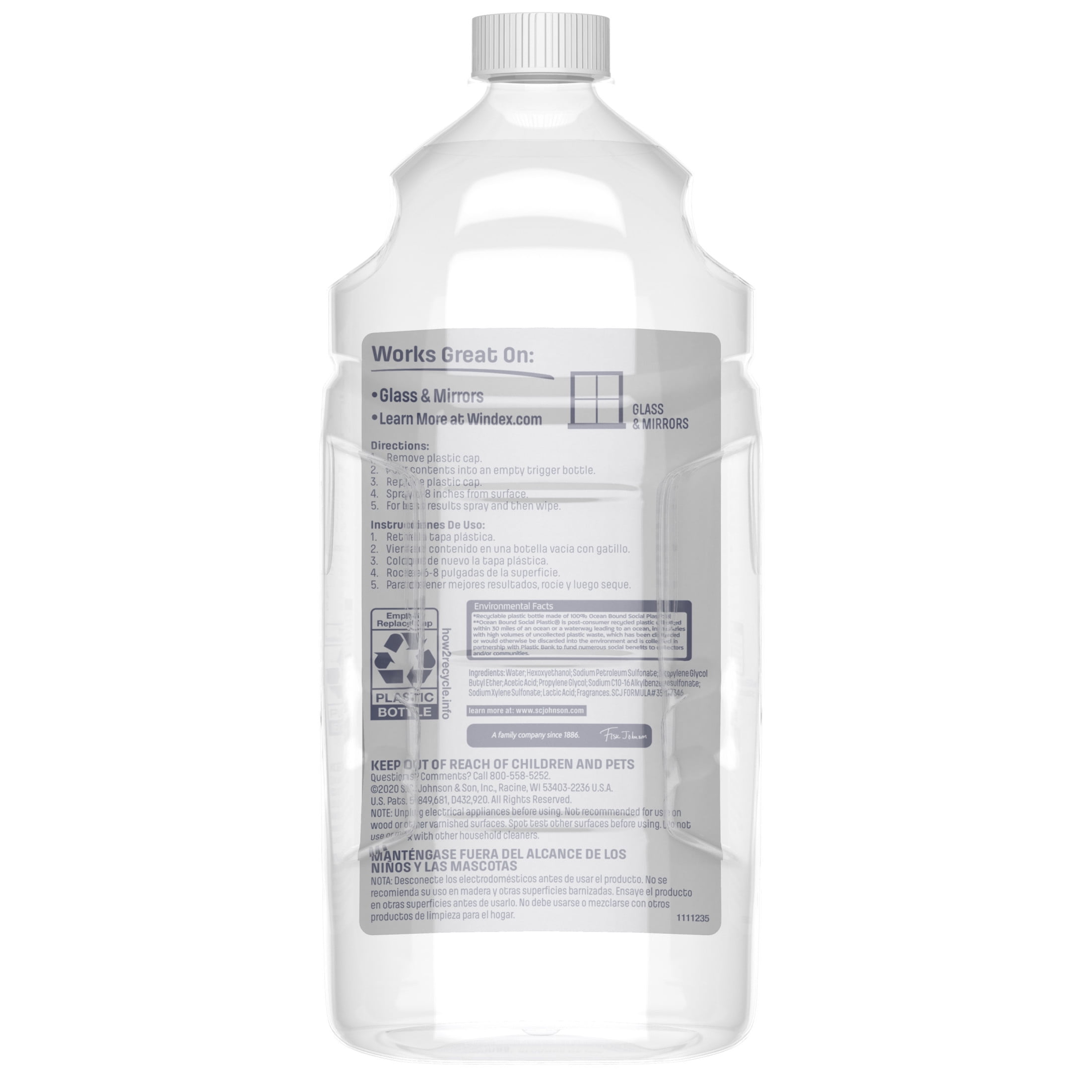 Windex Vinegar Glass and Window Cleaner, Streak-Free Shine, Refill (67.6 fl oz) s6fdt