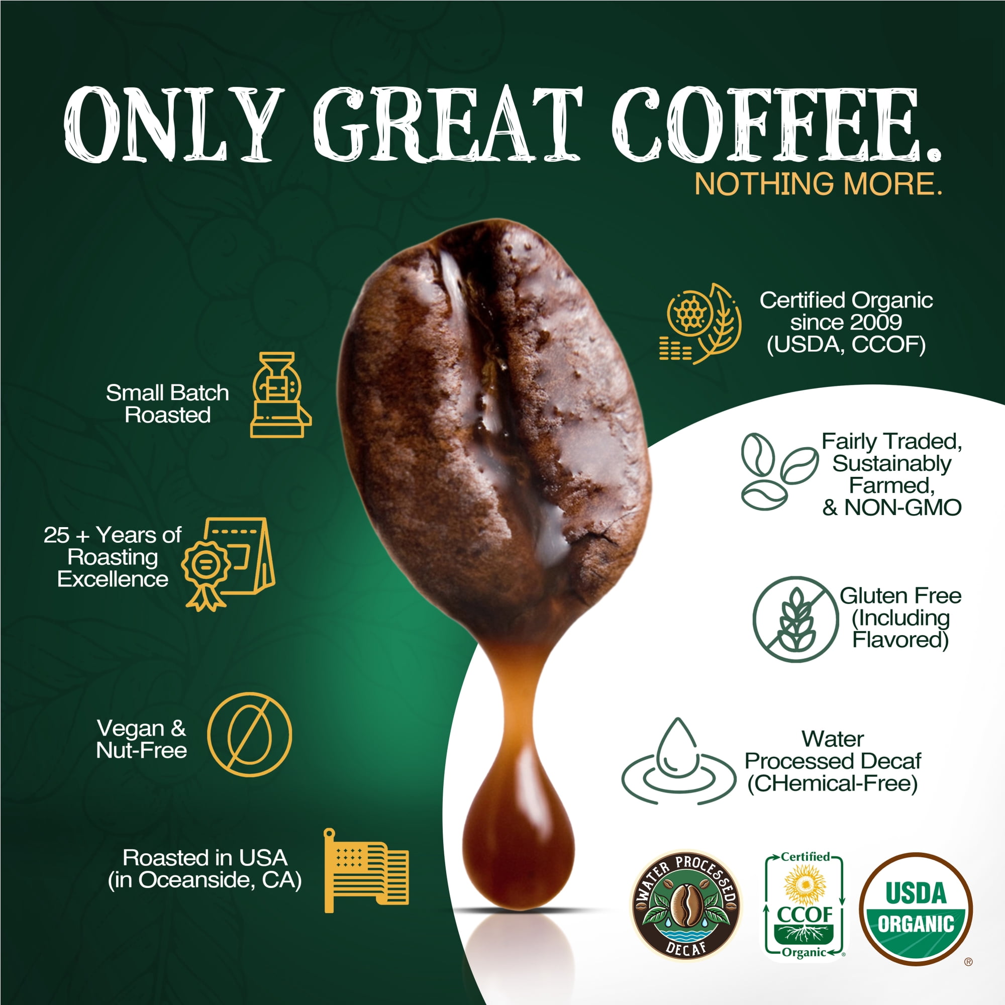 The Bean Organic Coffee Company Vanilla Bean Decaf Ground Coffee (Medium Roast, 5 lb) yo7w5 - Image 8