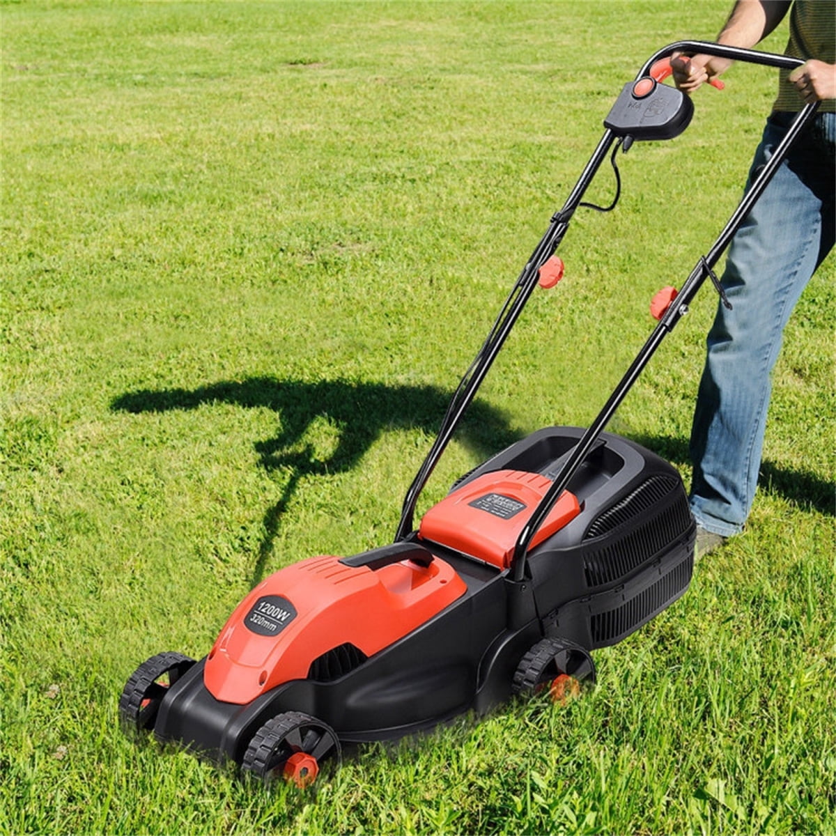 TopComfy Electric Corded Lawn Mower, Compact Garden Grass Cutter with 8 gal Collection Box (13 in) y6gwt
