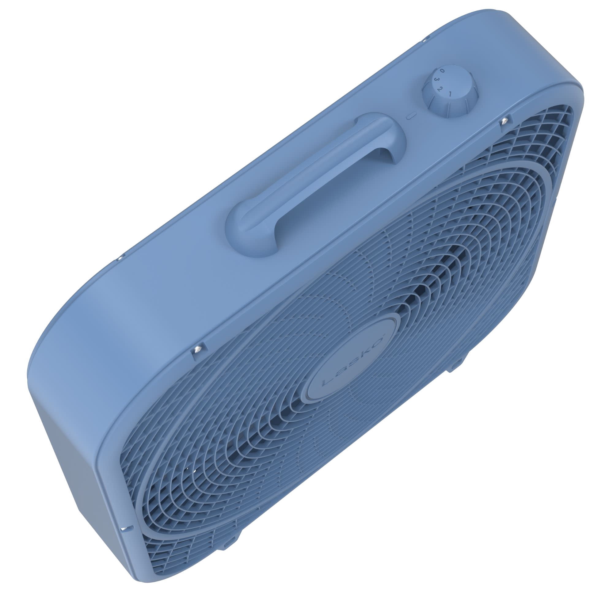 Lasko 20 in Cool Colors Classic Box Fan, Portable Floor or Window Cooling Fan with 3 Speeds (Laguna Blue, 20 in) f4r3m
