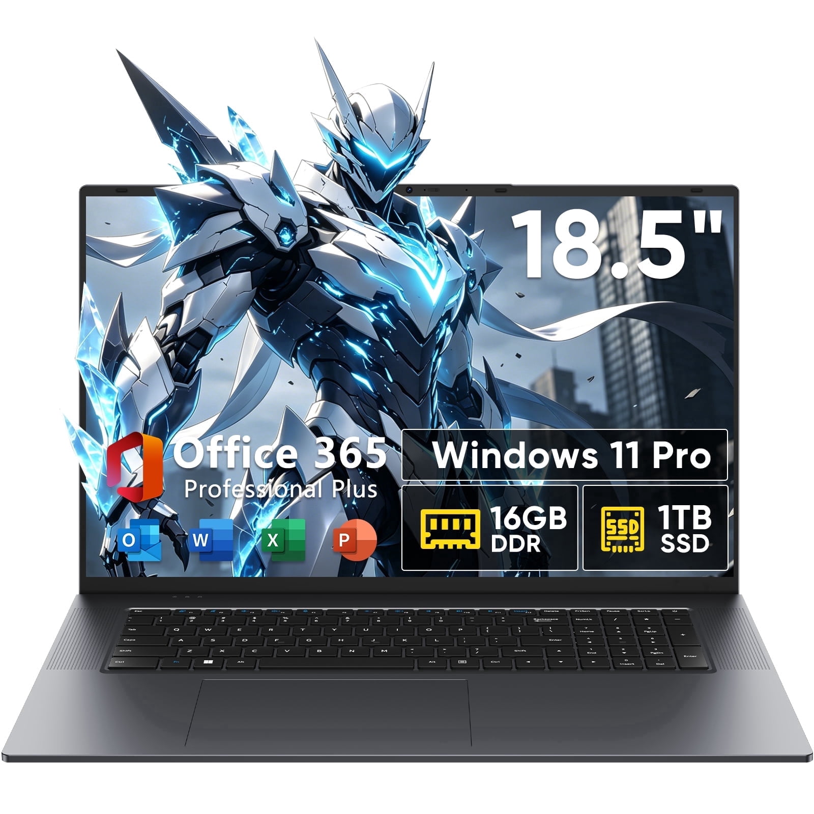 TPV Laptop 18.5 in QHD Display, Intel Core i3, 16GB RAM, 1TB SSD, Windows 11 Pro (Gray, 18.5 in) jenf5