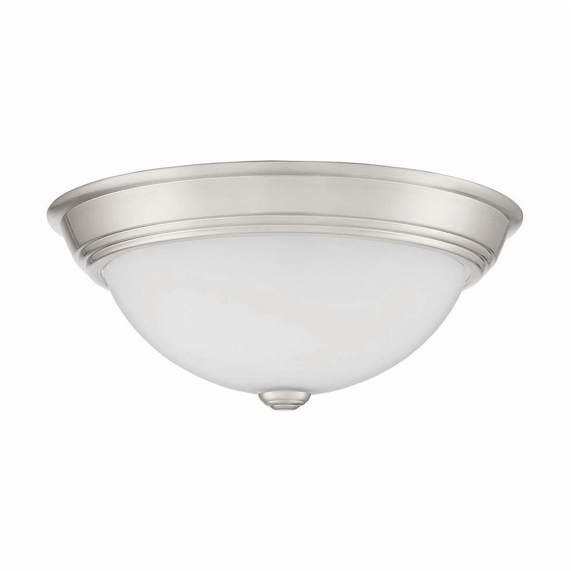 Knack Erwin 2-Light Flush Mount Ceiling Fixture (Brushed Nickel, 13 in) mjemn