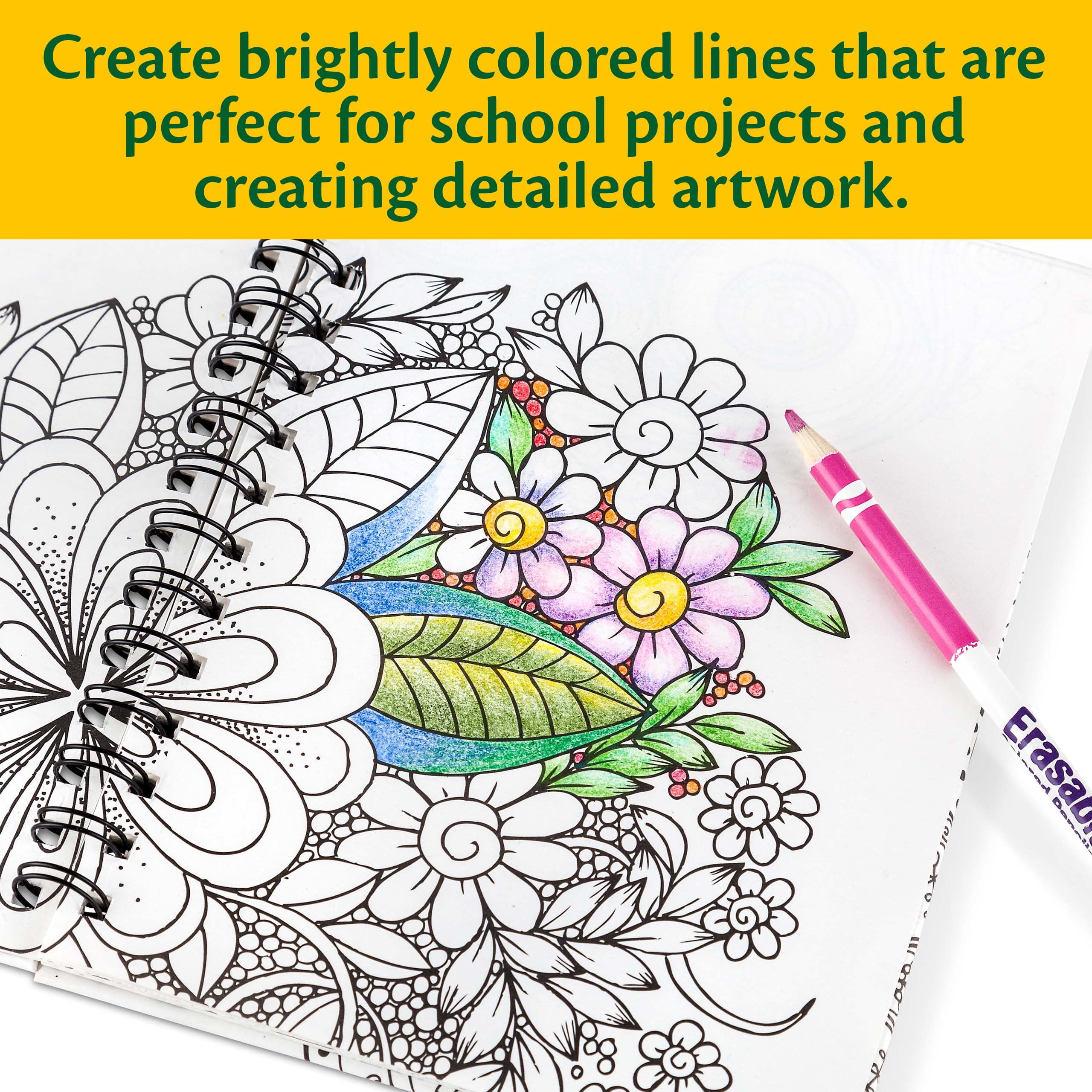 Crayola Erasable Colored Pencils, Vibrant Drawing Art Supplies for Students and Teachers (Assorted Colors, 24 Count) ues0w