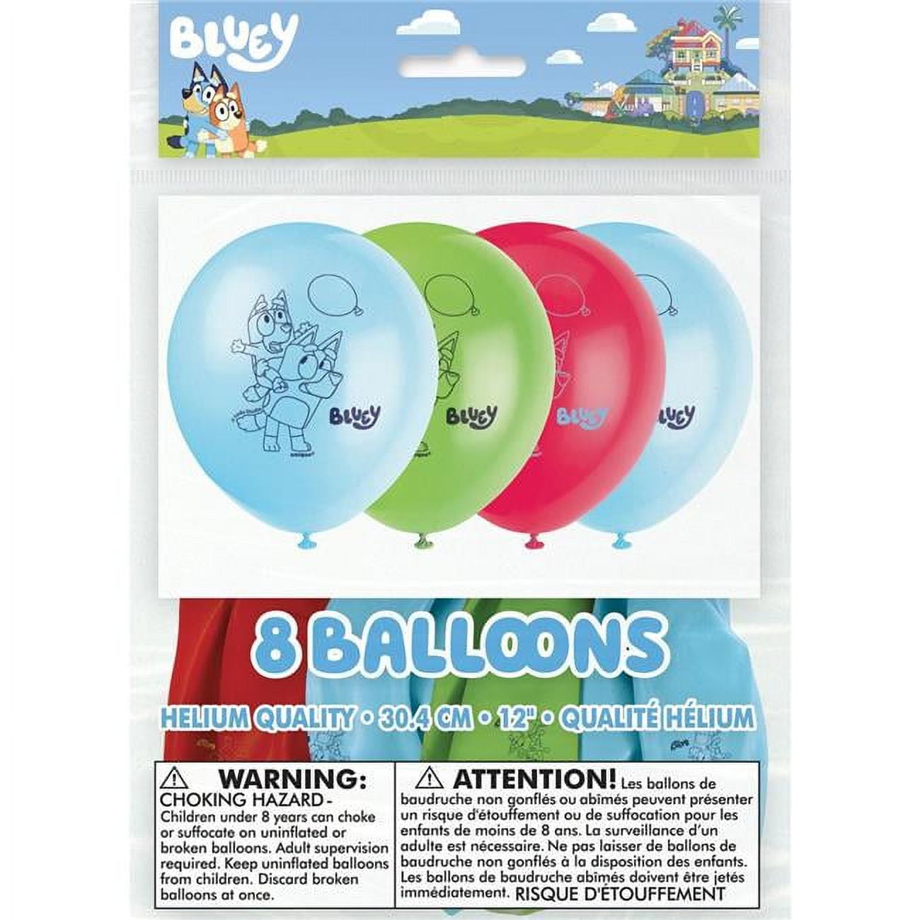 Bluey Latex Party Balloons for Birthday Decorations (Blue, 8 Ct, 12 in) dz4ga