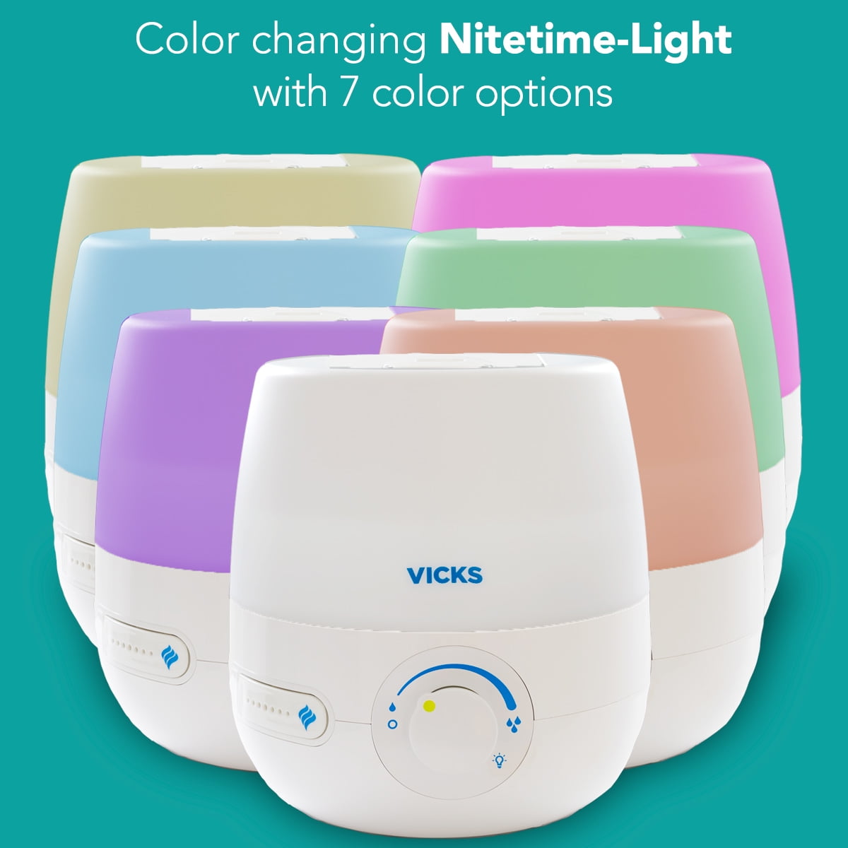 Vicks Ultrasonic Cool Mist Humidifier with Essential Oil Diffuser (White, 0.6 gal) hddgz