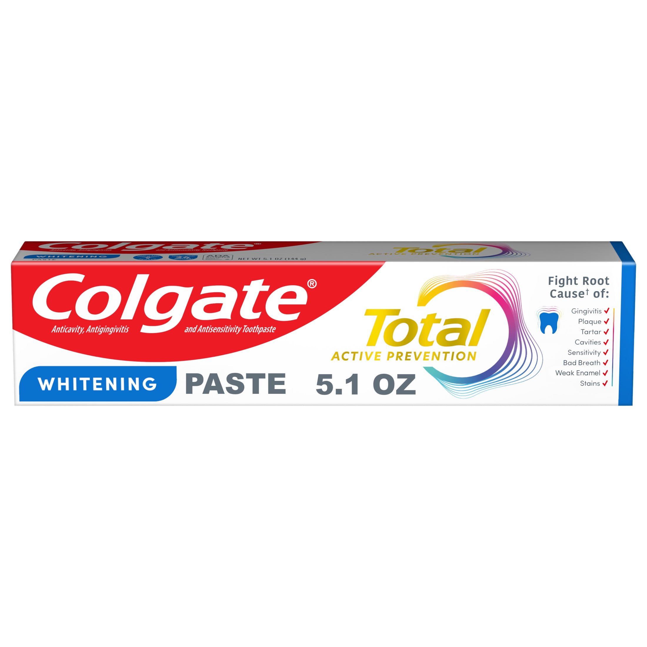 Colgate Total Active Prevention Whitening Toothpaste (Mint, 5.1 oz) 6nawe