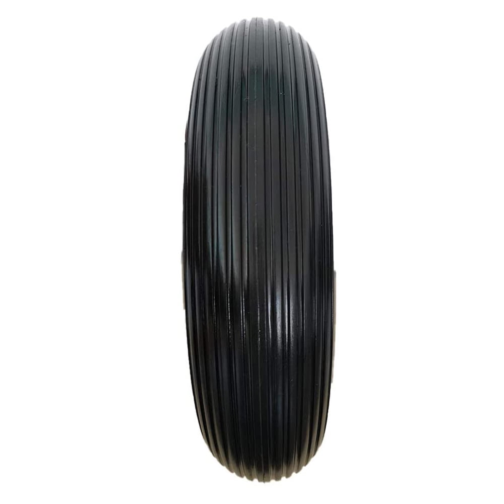 Ogracwheel Flat Free Wheelbarrow Tire (4.80/4.00-8, 3 in Center Hub, Includes 3/4 in and 5/8 in Bearings) hel4s