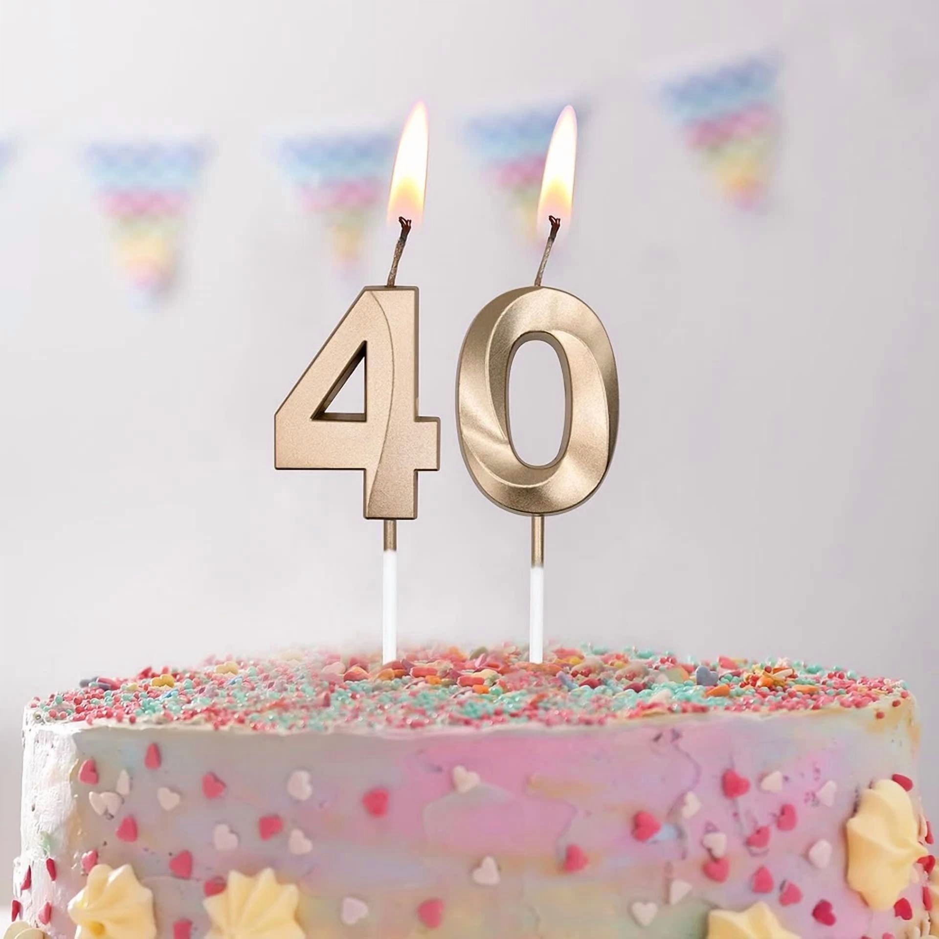 VAULT 50th Birthday Number Candle Cake Topper for Party Celebration (Gold, 3 in) in9c9
