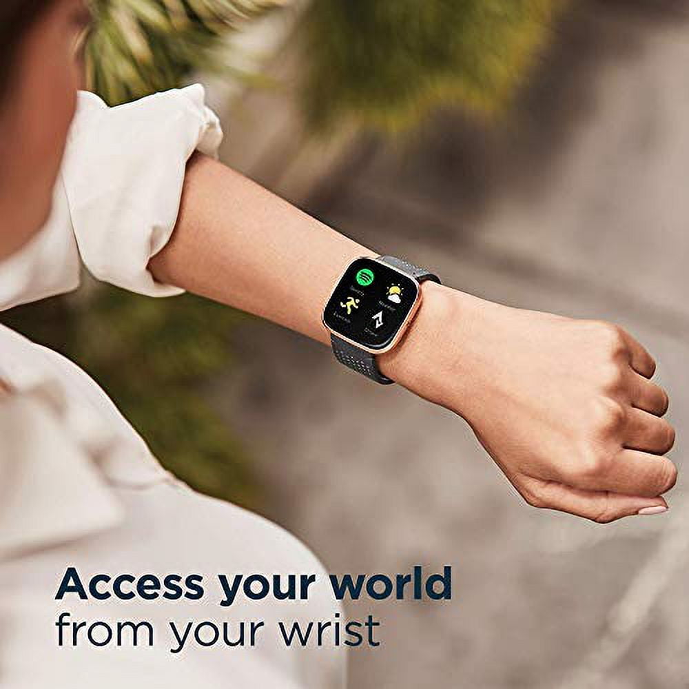 Fitbit Versa 2 Health and Fitness Smartwatch with Heart Rate Monitor (Black, One Size) 1cqsn