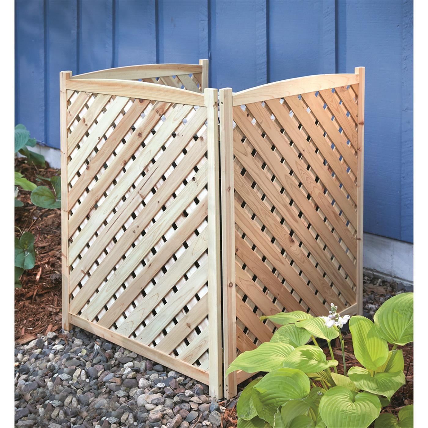CASTLECREEK 3-Panel Outdoor Privacy Screen, Weather-Resistant Solid Fir Wood Divider (Silver, 38 in) xei6d - Image 2