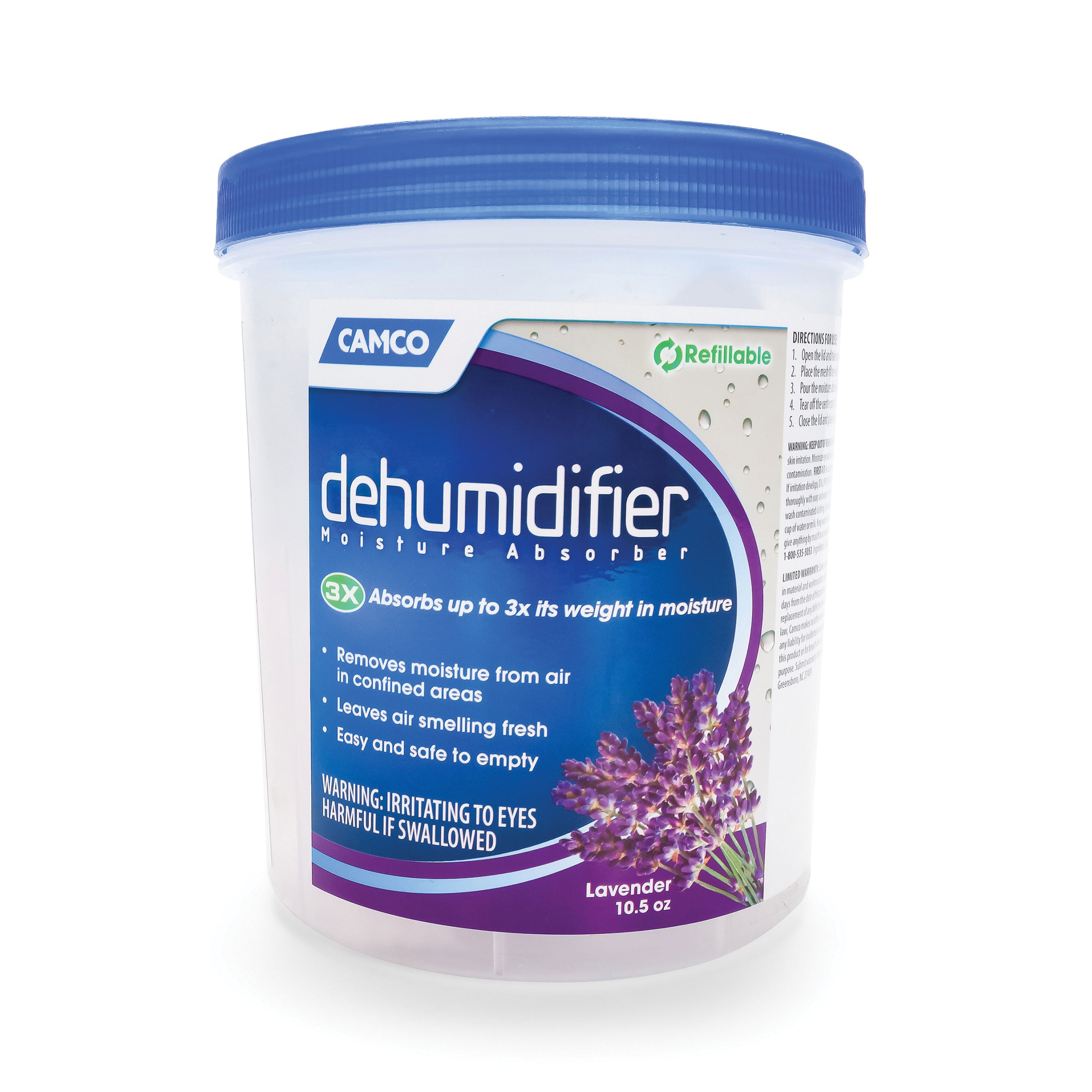 Camco Moisture Absorber Refillable Container, Humidity Control Dehumidifier (Lavender, 10.5 oz) ics38