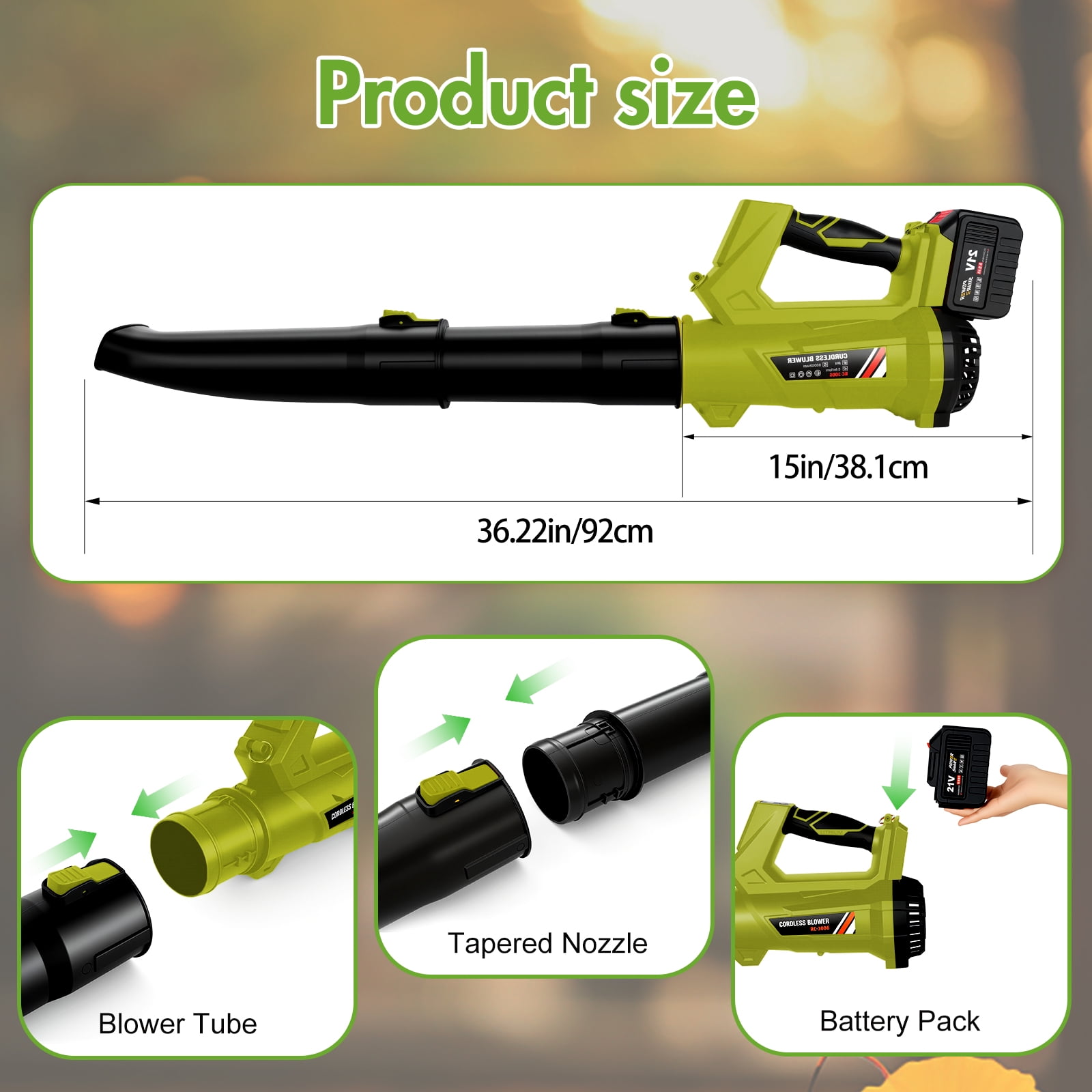 CATGOOD Electric Cordless Leaf Blower, 680CFM 280MPH High-Velocity Yard Blower with 2 Batteries and Charger (6-Speed, 4.76 lb) vdrke