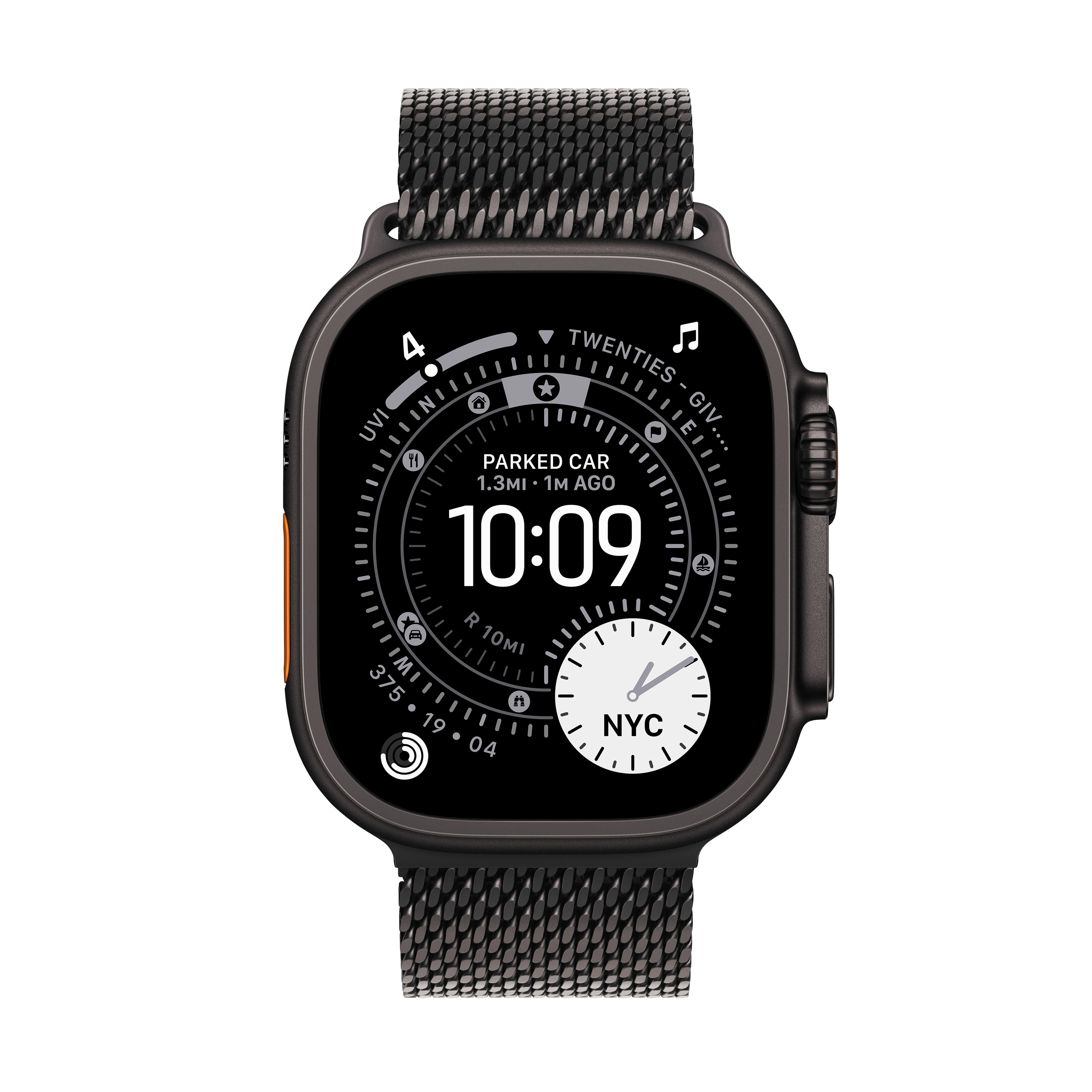 Apple Watch Ultra 3 GPS + Cellular (Black Titanium Case, Black Titanium Milanese Loop, 49mm) 5mm2r