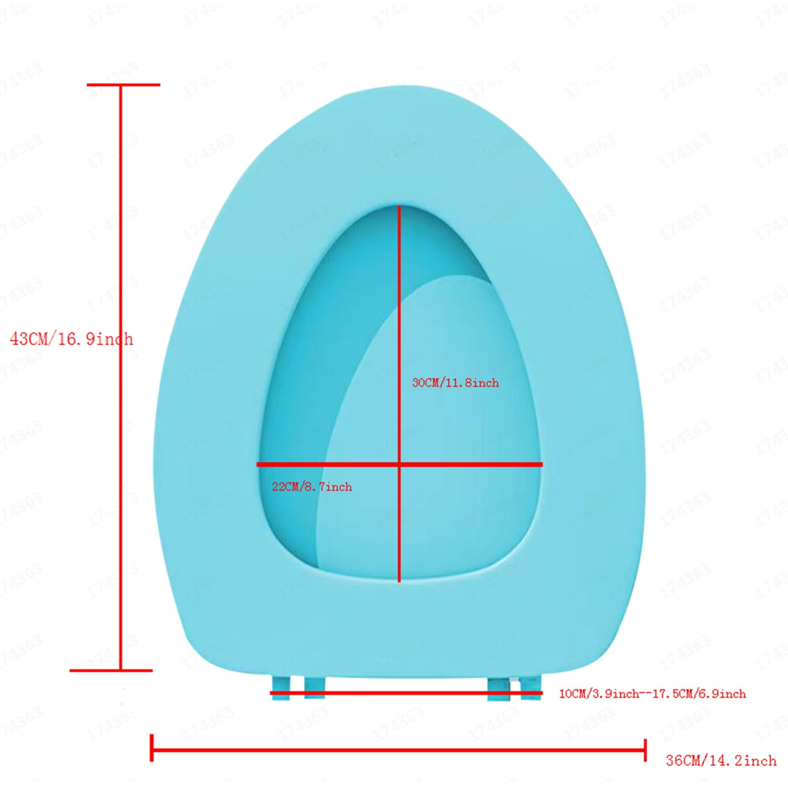 potrochi Soft Vinyl Toilet Seat, Comfort Foam Cushioning with Slow Close Lid (Blue, 18.11 in x 14.17 in) xwd6l